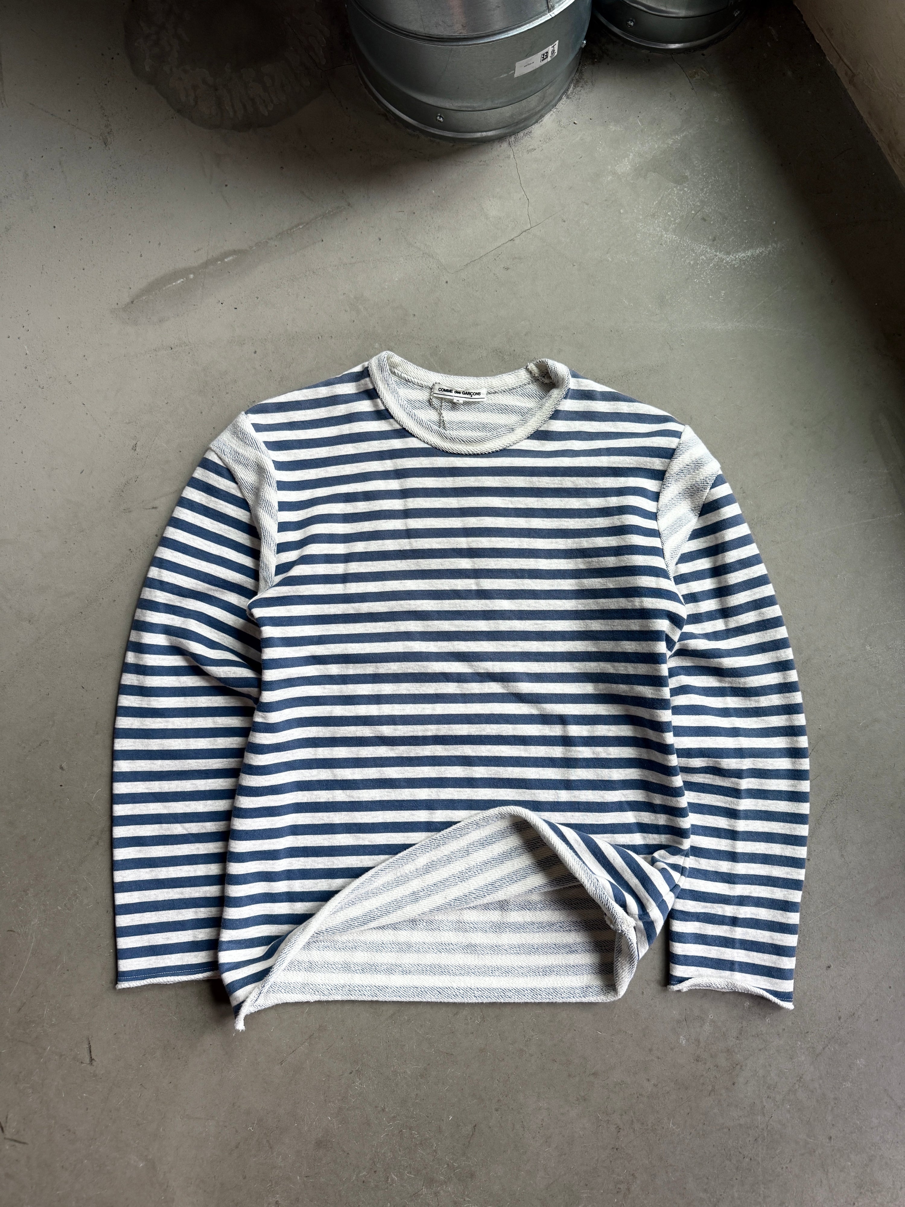 AD2011 COMME des GARÇONS Striped Sweater White/Blue - S