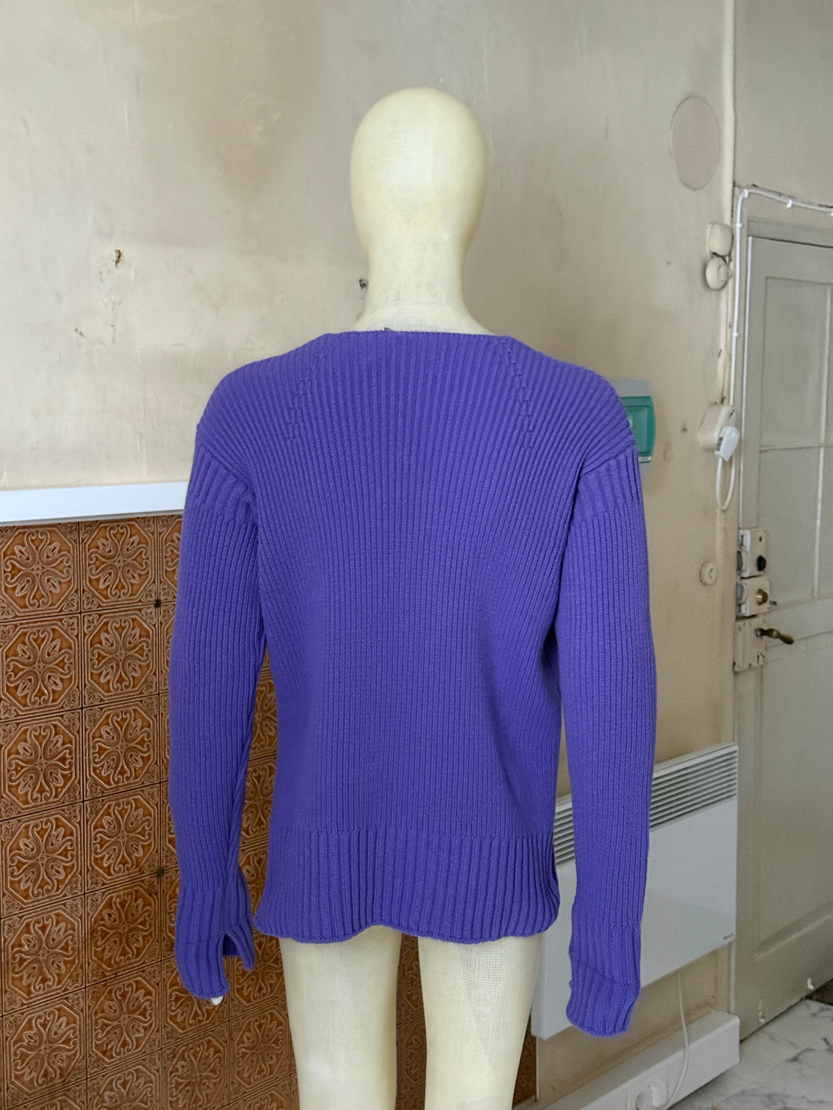 2010s Purple Jaquemus “La Maille Baja” Ribbed Wool Knit Jumper - S