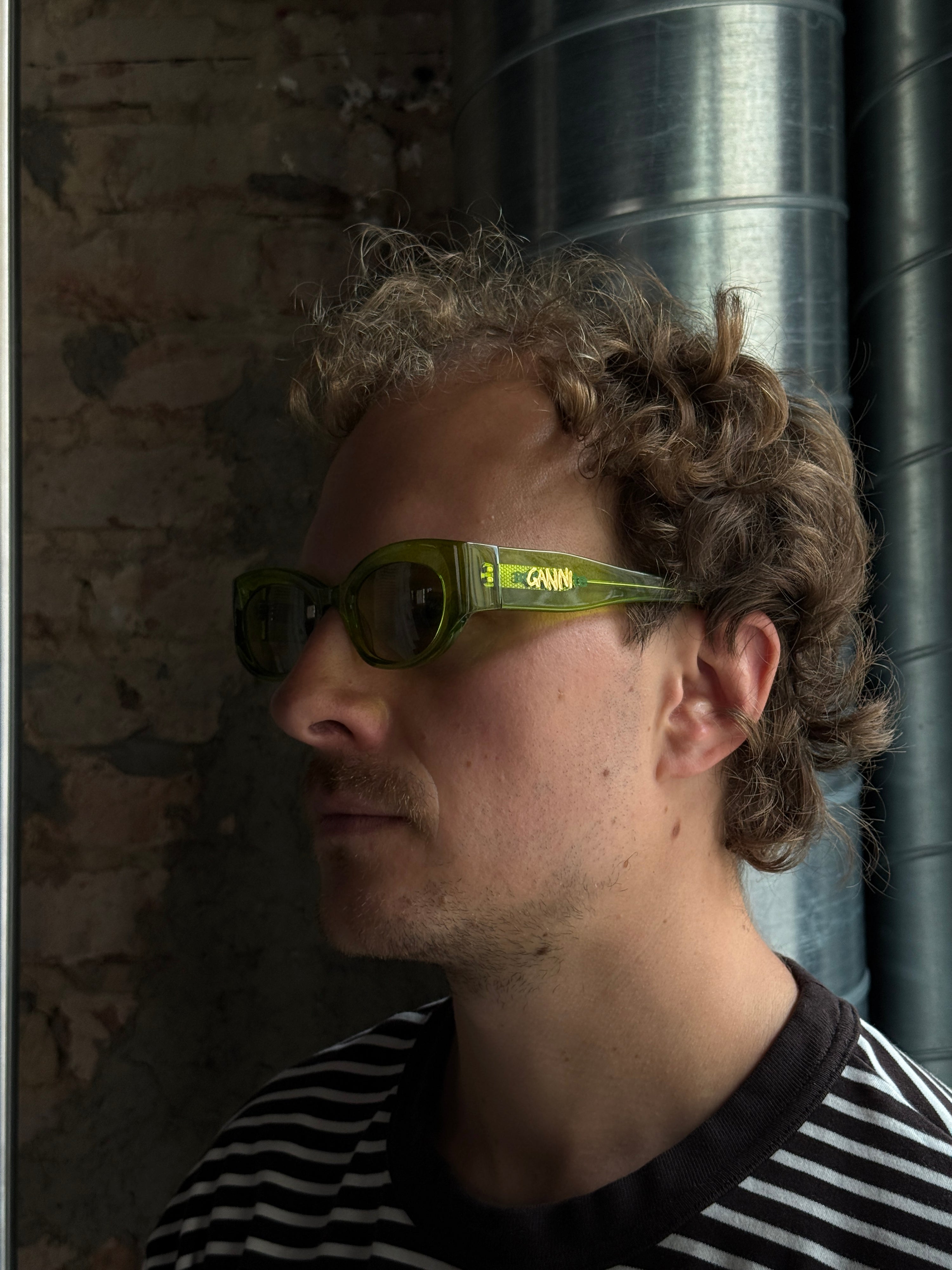 GANNI x Ace Tate “Xena” Sunglasses Neon Green