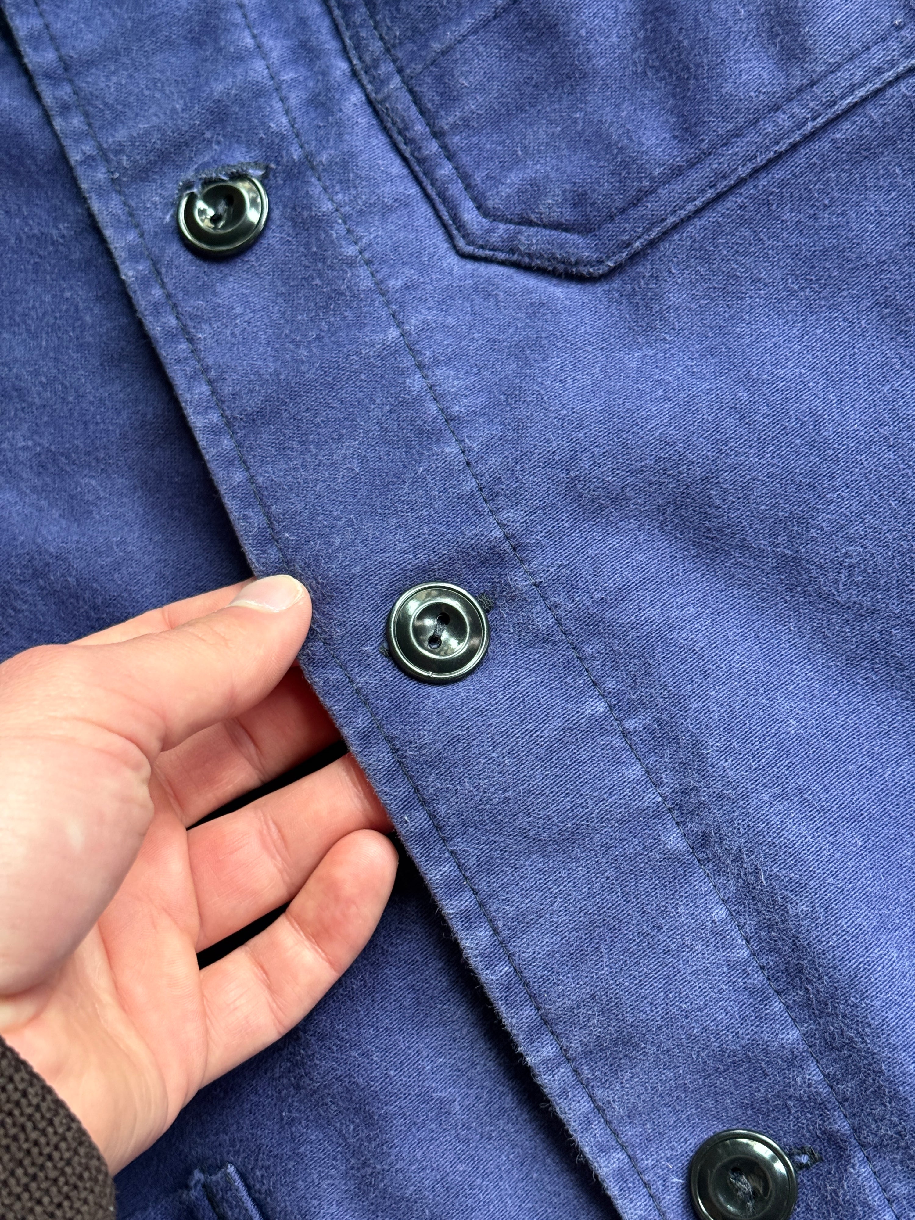 Vintage Pionier Bleu de Travail Faded Chore Coat Blue - M