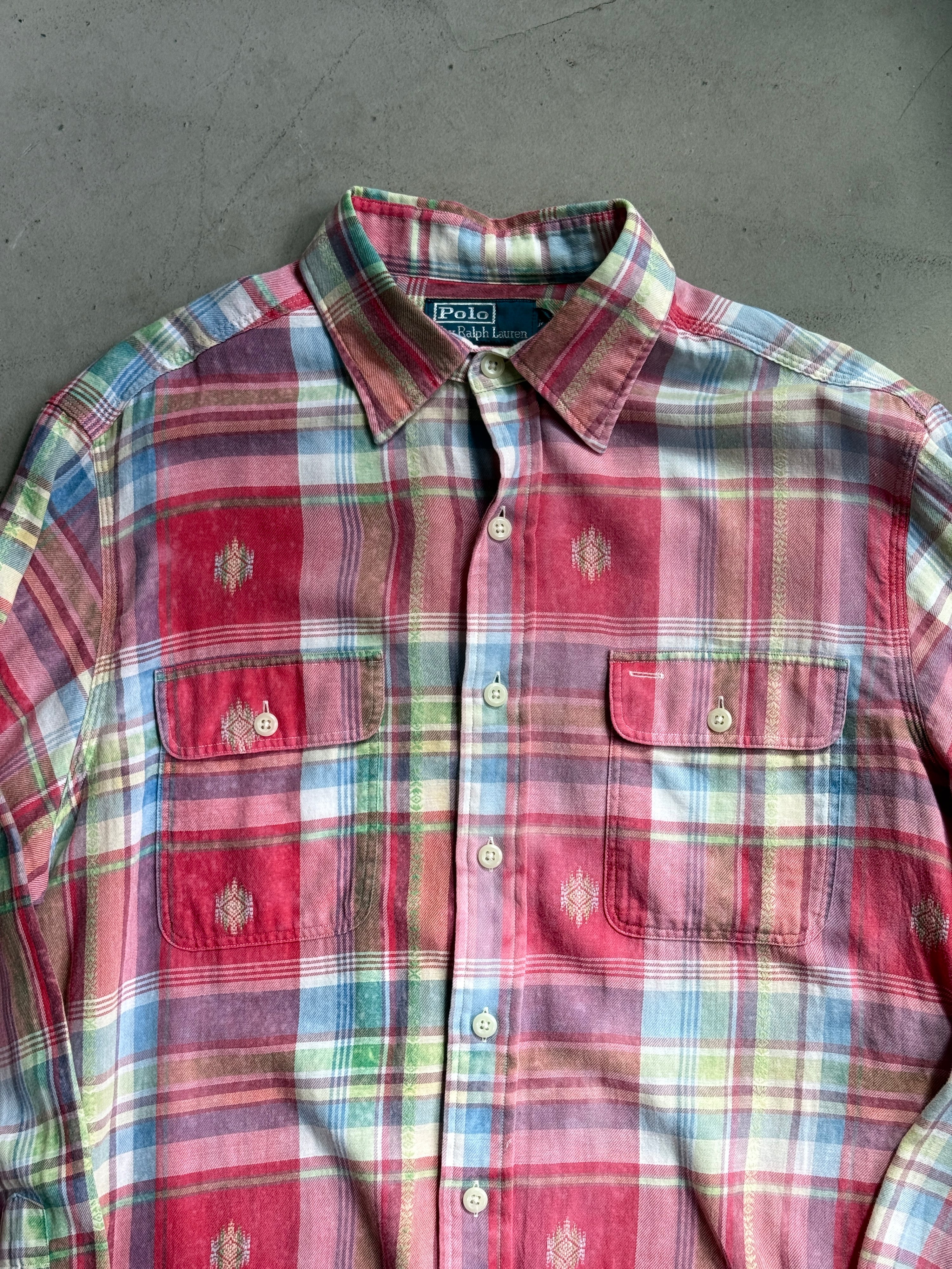 Vintage Polo Ralph Lauren Aztec Plaid Shirt - L