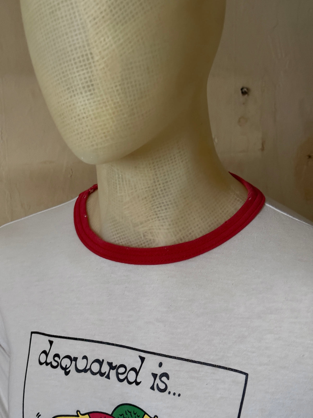 2000s Dsquared2 “Jammin”  White Rasta Ringer T-Shirt - M