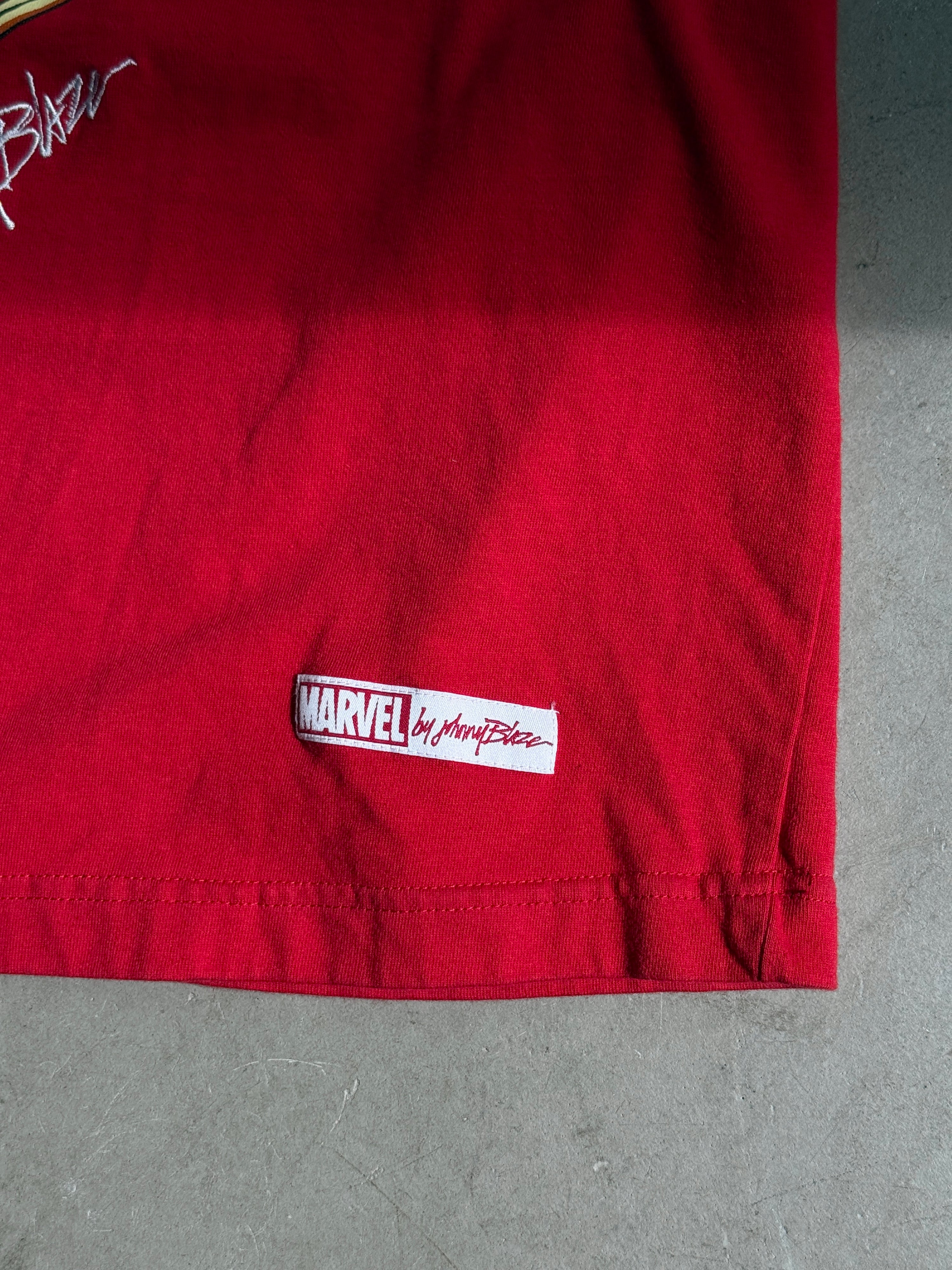 Vintage Marvel Iron Man x Johnny Blaze Tee Red - L