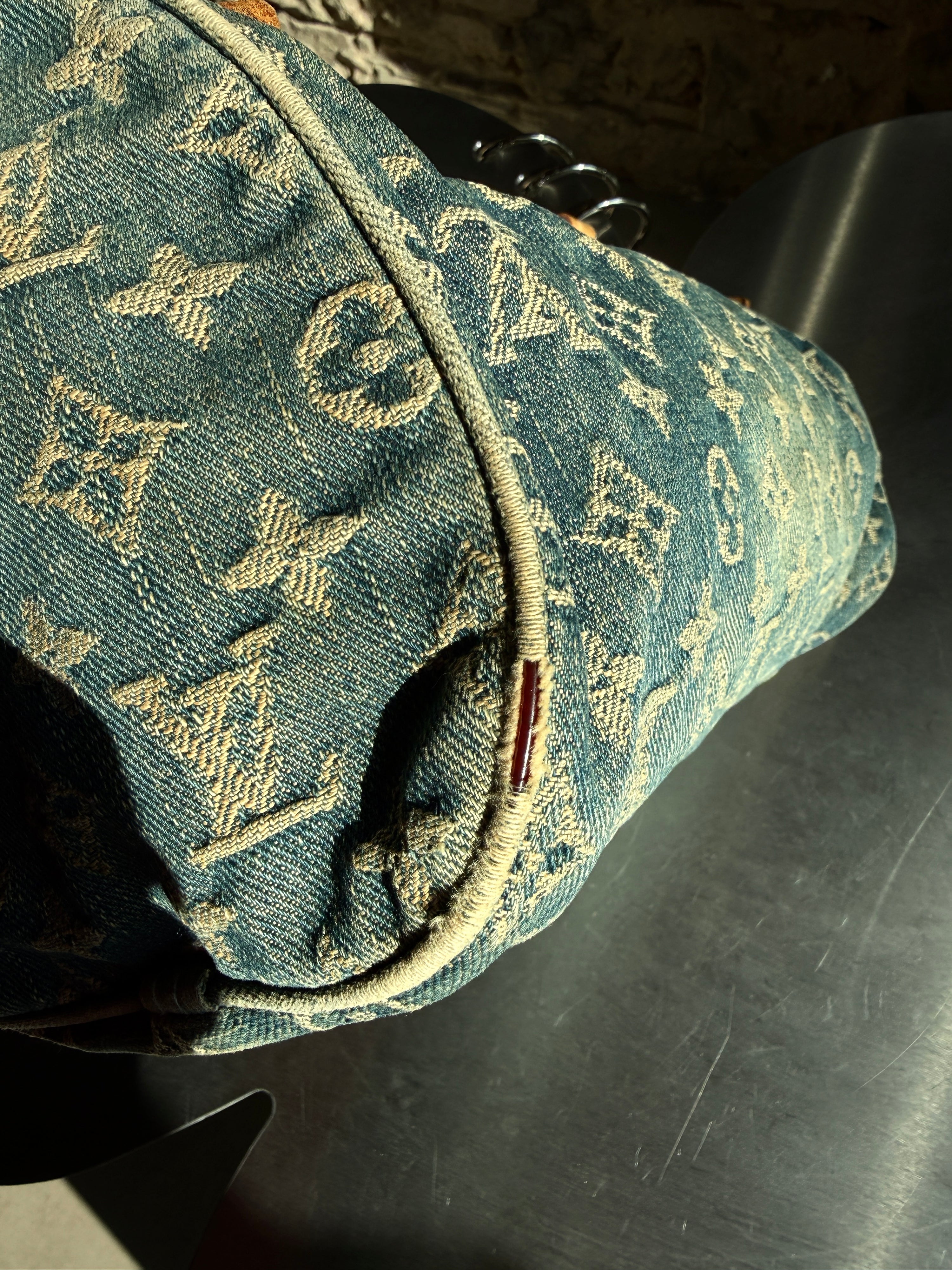 Vintage 2005 Louis Vuitton Denim Speedy Bag Blue (SP0095)