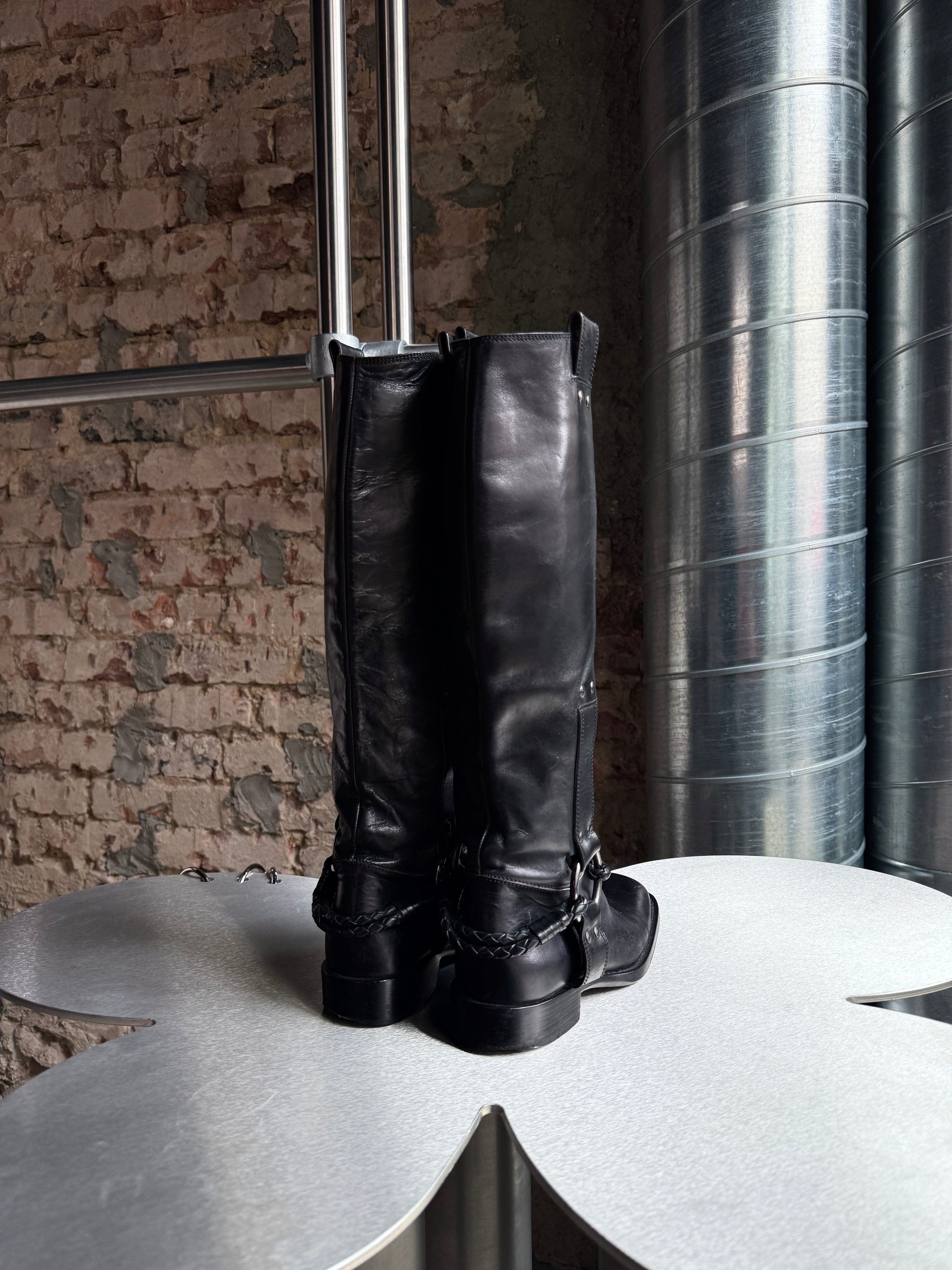 Bottega Veneta Leather Biker Boots Black - EU34