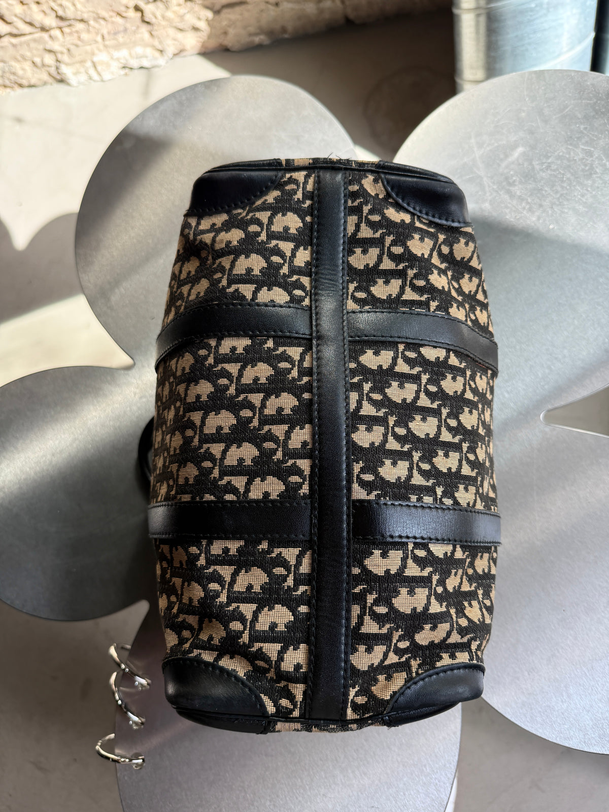 Vintage Dior Trotter Boston Bag Navy