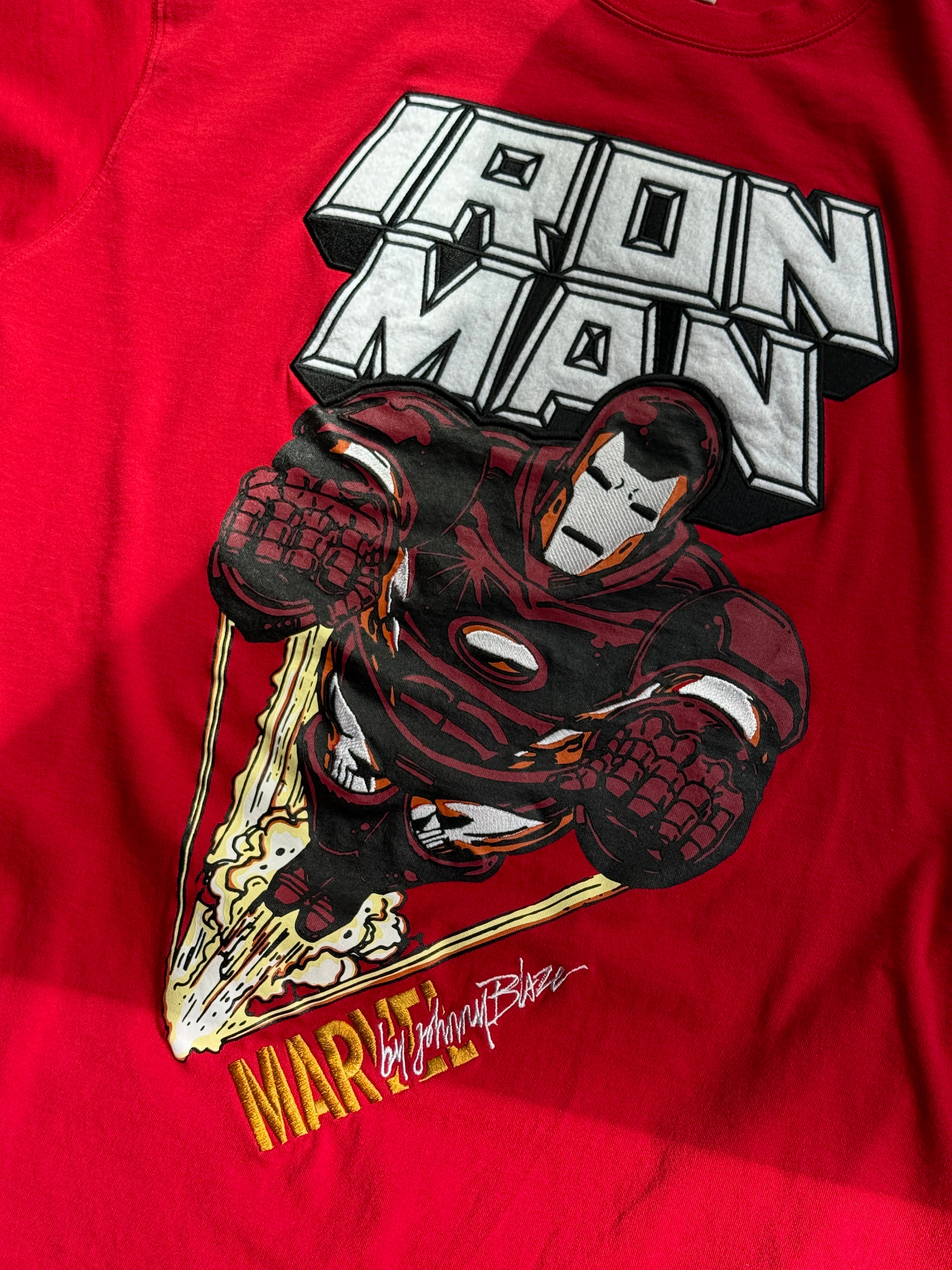 Vintage Marvel Iron Man x Johnny Blaze Tee Red - L