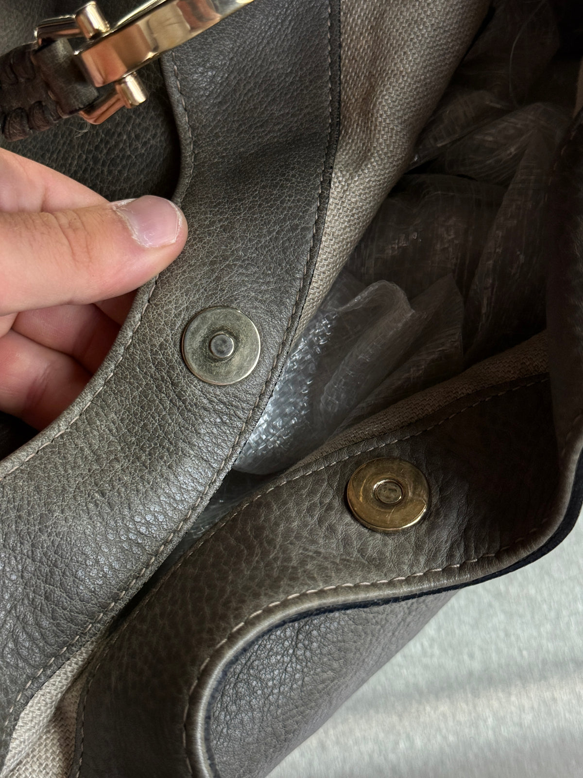 Gucci Gray Leather Charlotte Tote Bag