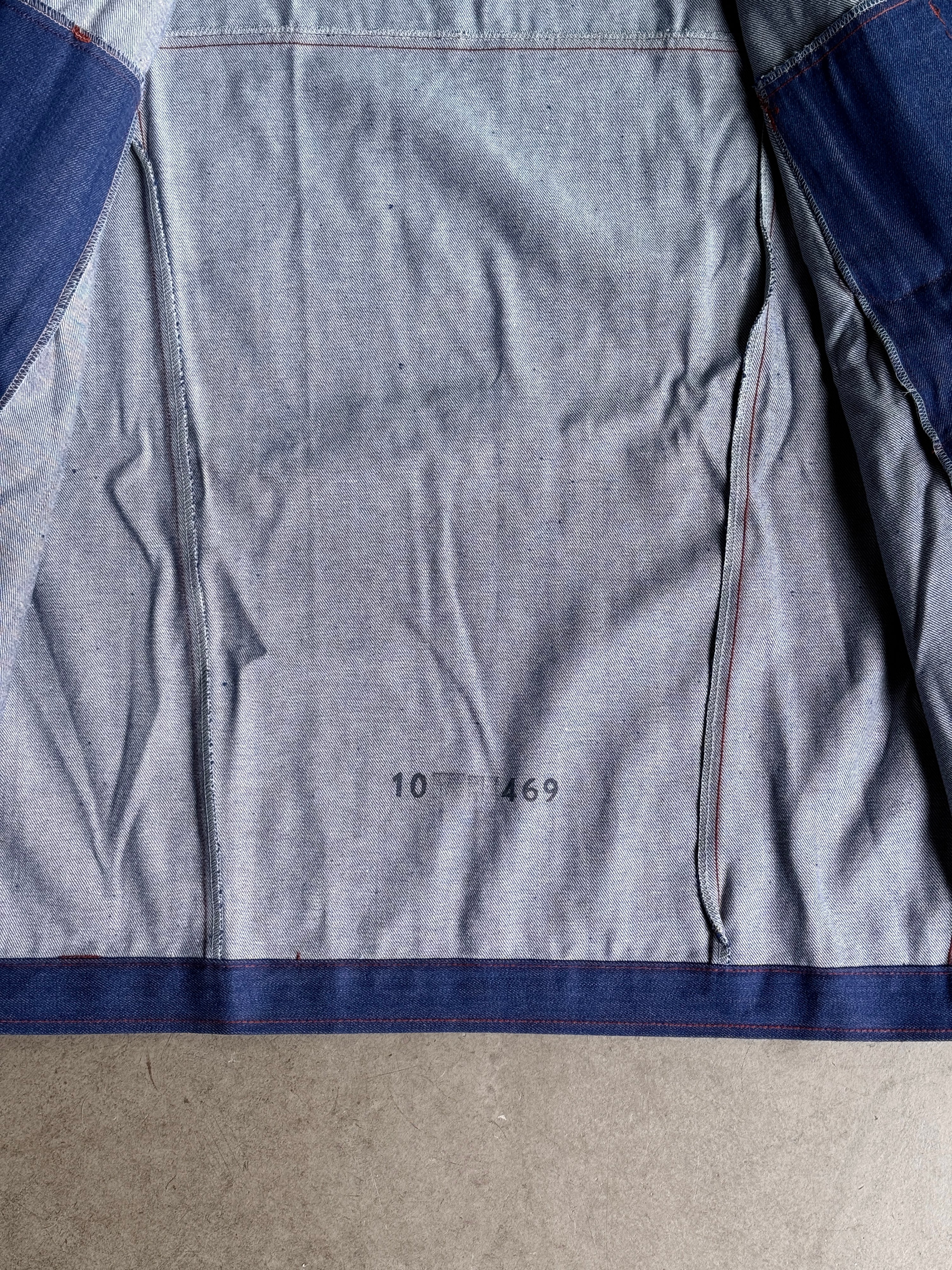 Vintage 1970s British Prison Workwear Chore Jacket Blue - XL