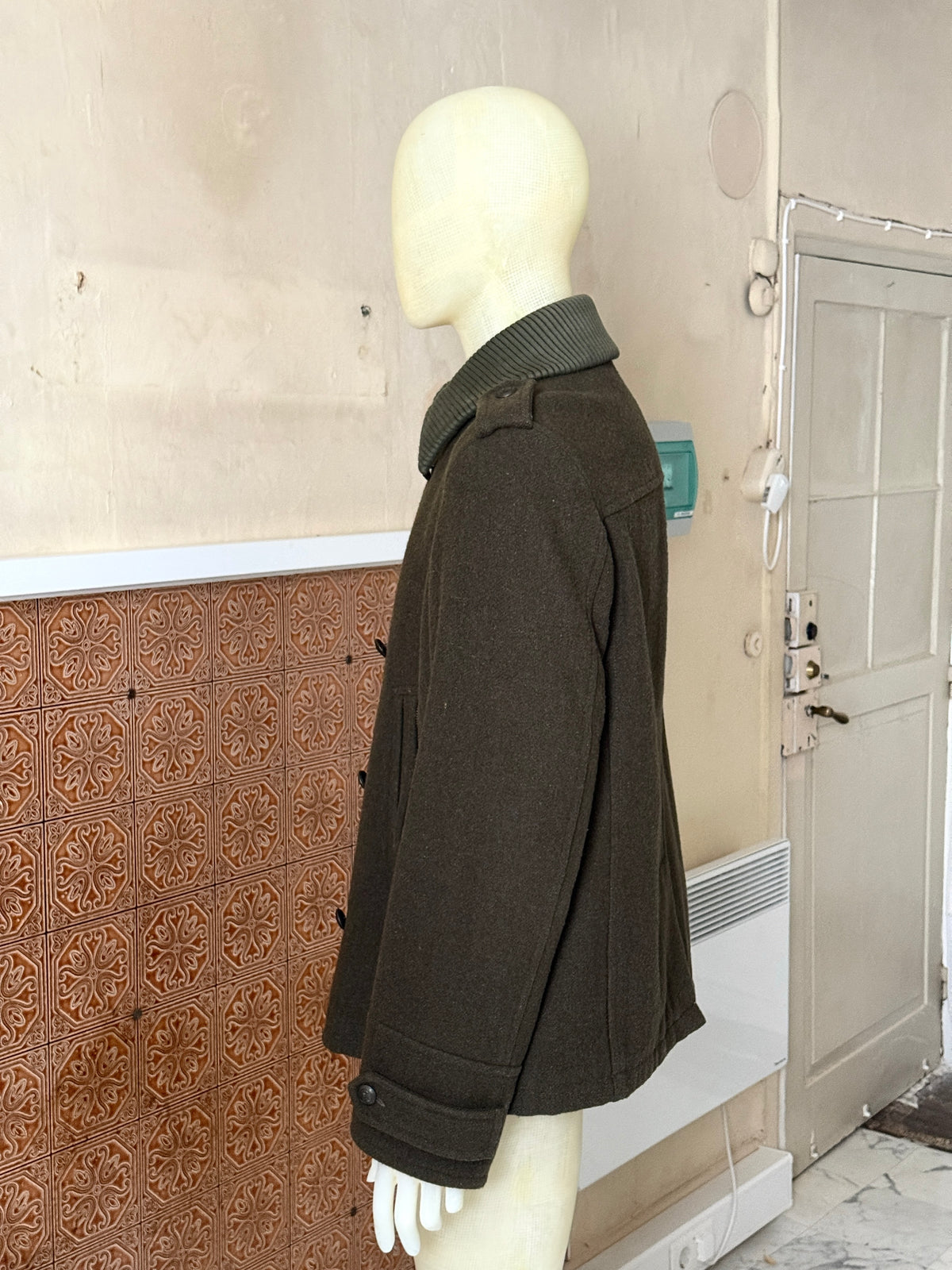 FW2005 Dolce & Gabbana Military Khaki Wool Peacoat - XL