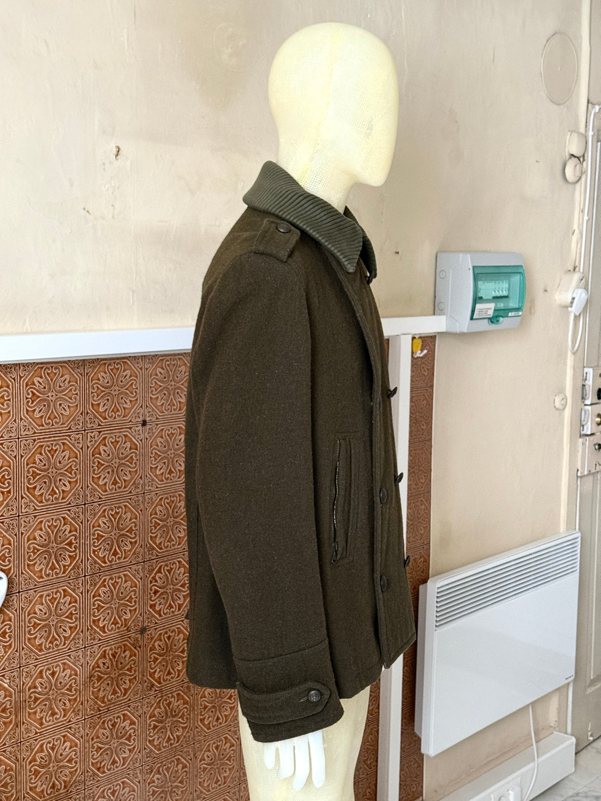 FW2005 Dolce & Gabbana Military Khaki Wool Peacoat - XL