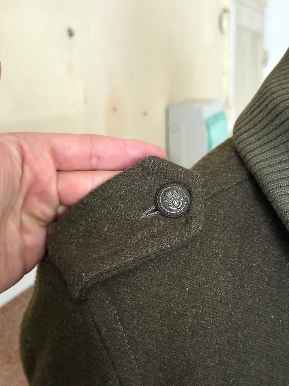 FW2005 Dolce & Gabbana Military Khaki Wool Peacoat - XL