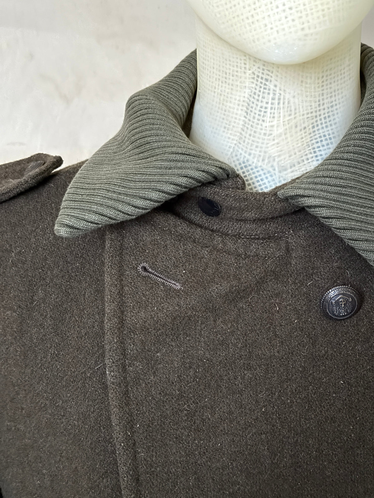FW2005 Dolce & Gabbana Military Khaki Wool Peacoat - XL