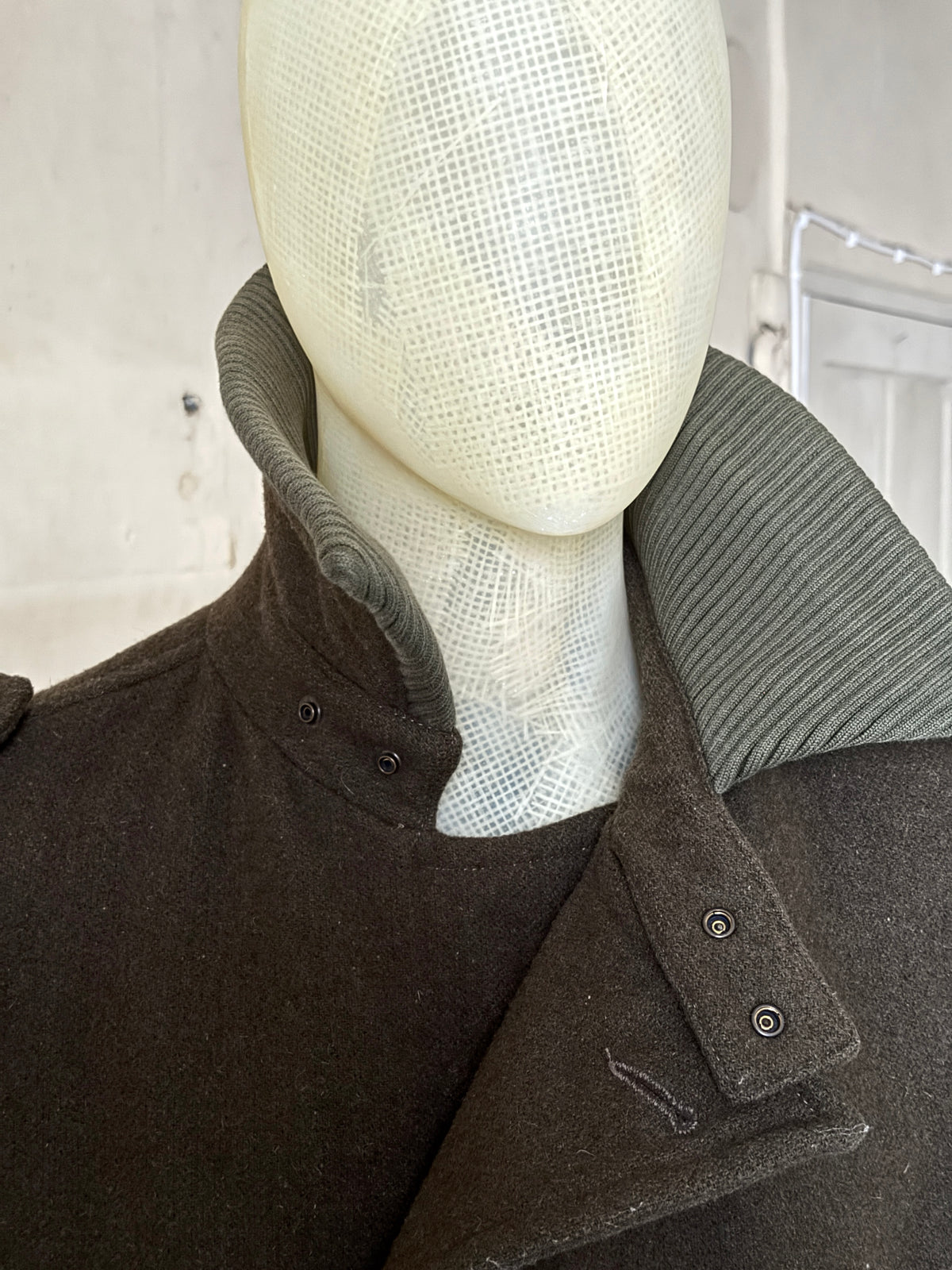 FW2005 Dolce & Gabbana Military Khaki Wool Peacoat - XL