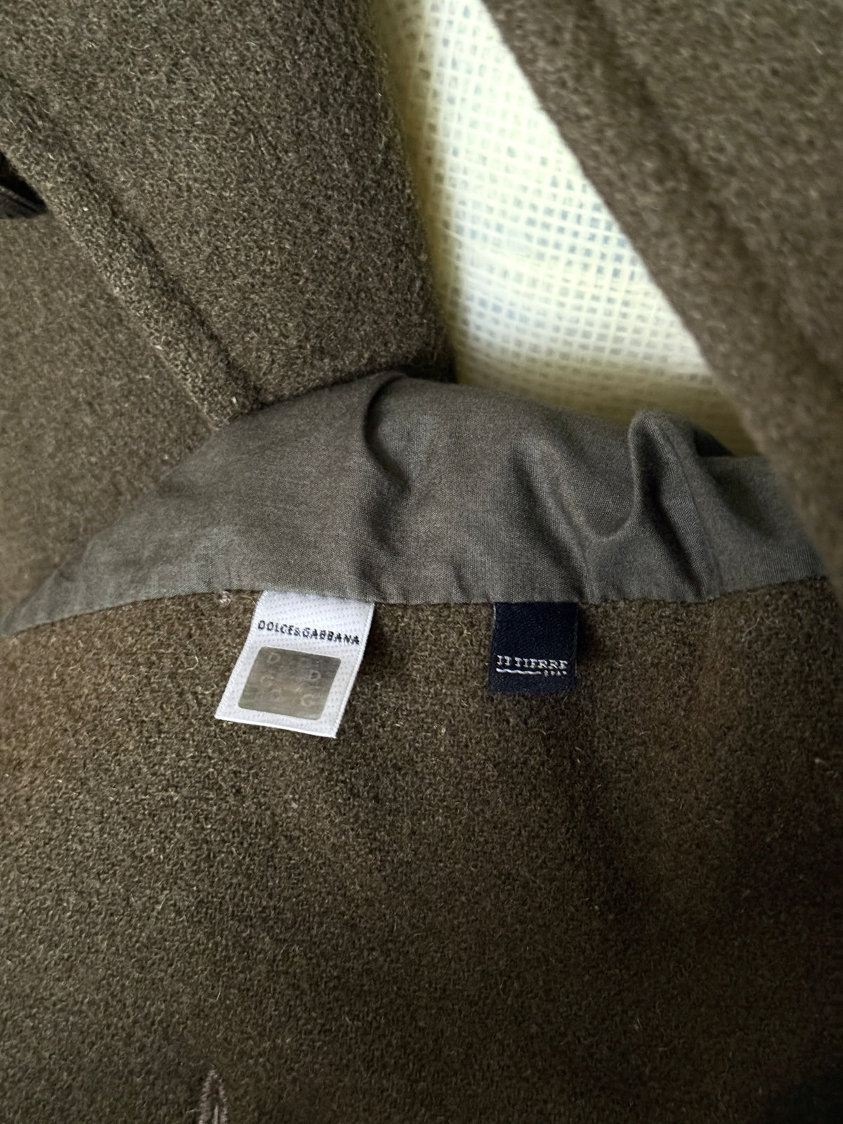 FW2005 Dolce & Gabbana Military Khaki Wool Peacoat - XL