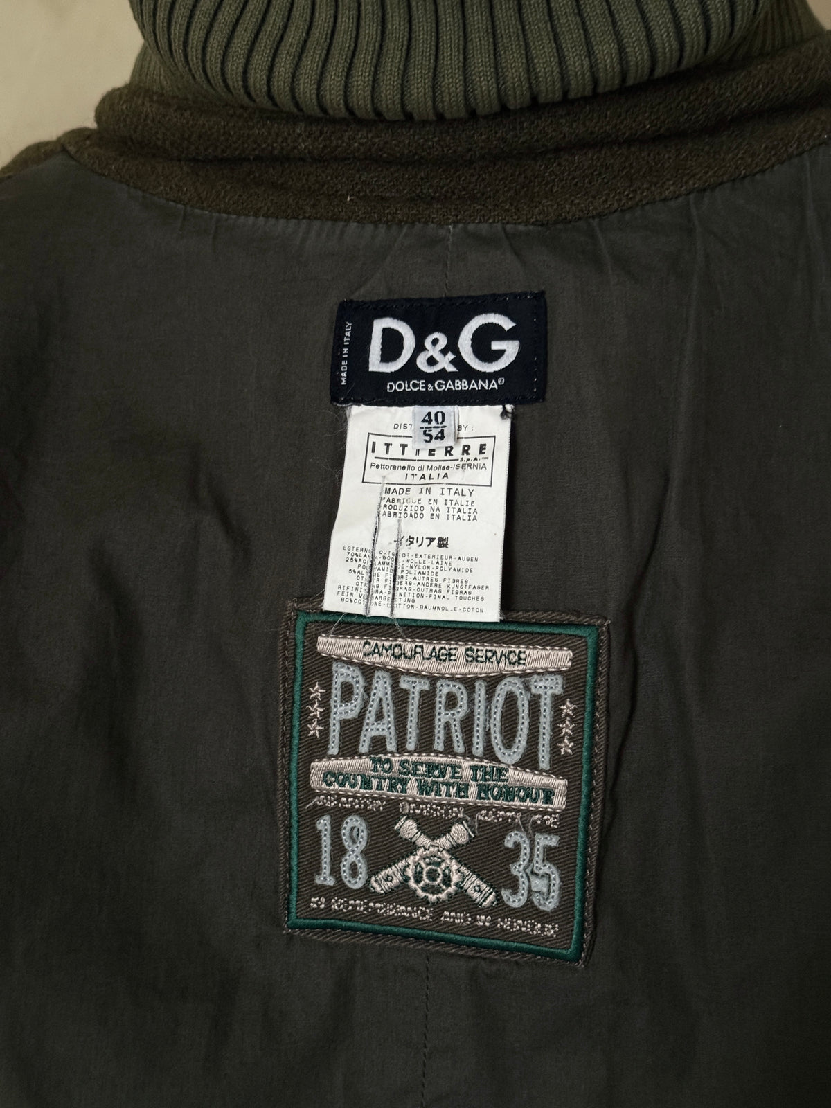 FW2005 Dolce & Gabbana Military Khaki Wool Peacoat - XL