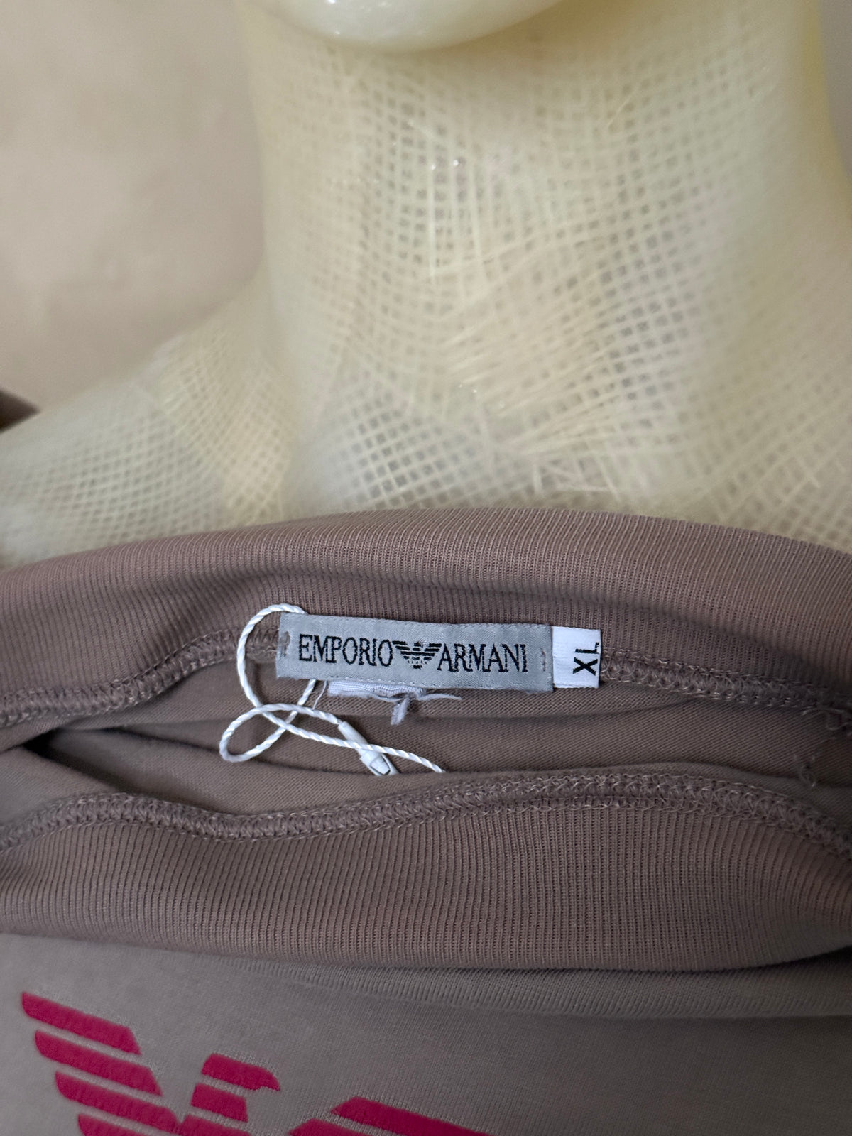 Vintage 1990s “The 90s Watch Out” Emporio Armani Taupe Longsleeve Shirt - L