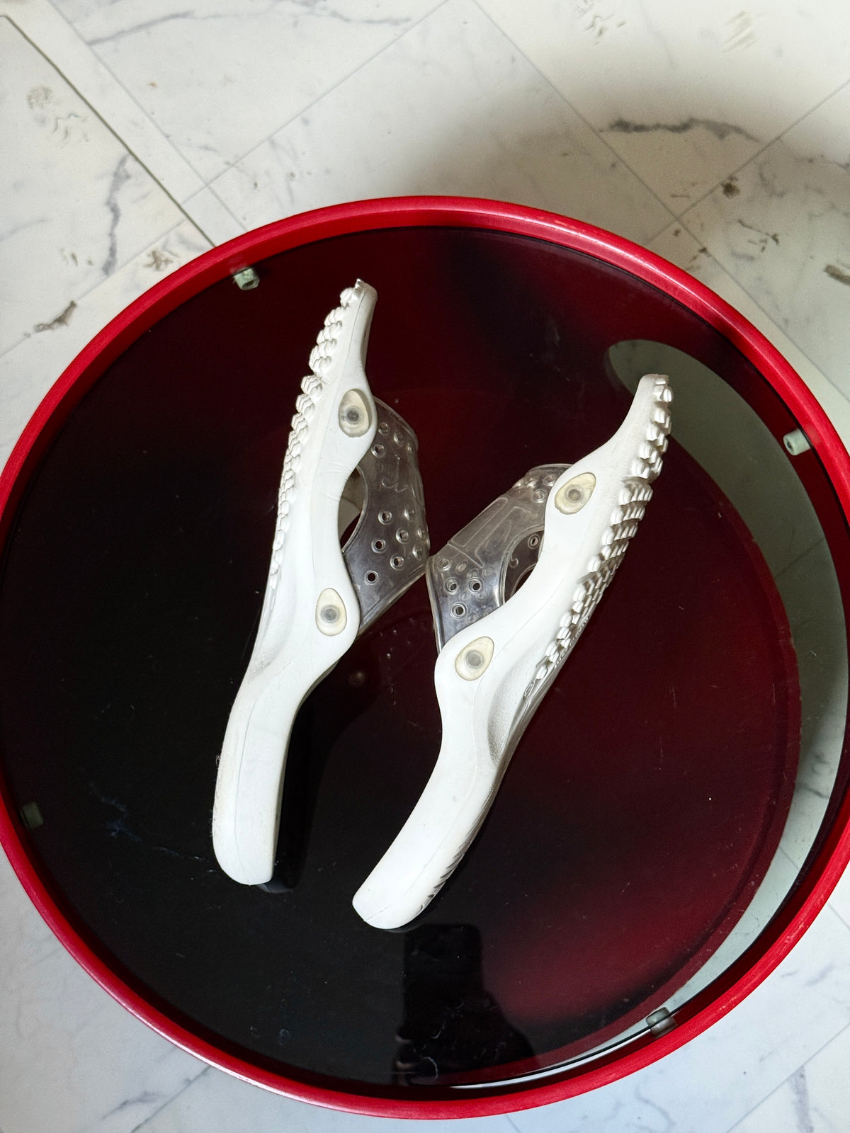 Vintage Christian Dior Trotter Monogram Rubber White Sandals - EU 42