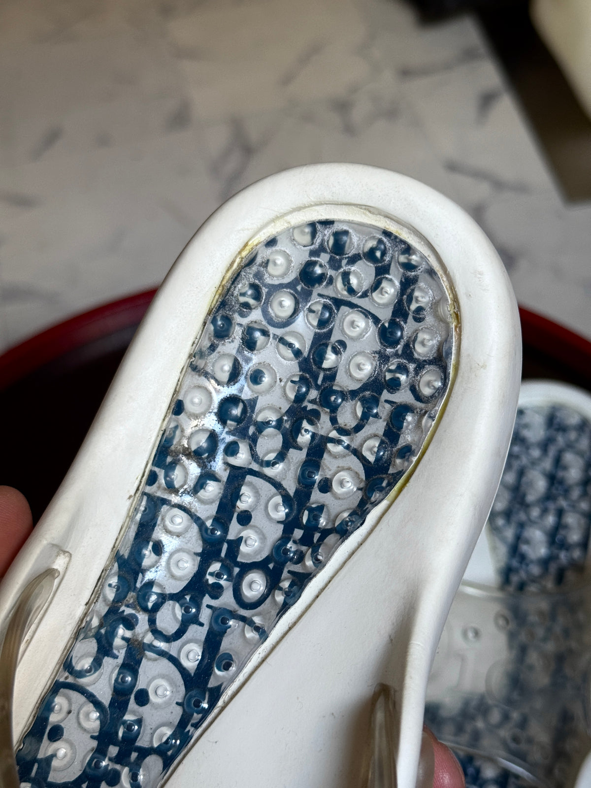 Vintage Christian Dior Trotter Monogram Rubber White Sandals - EU 42