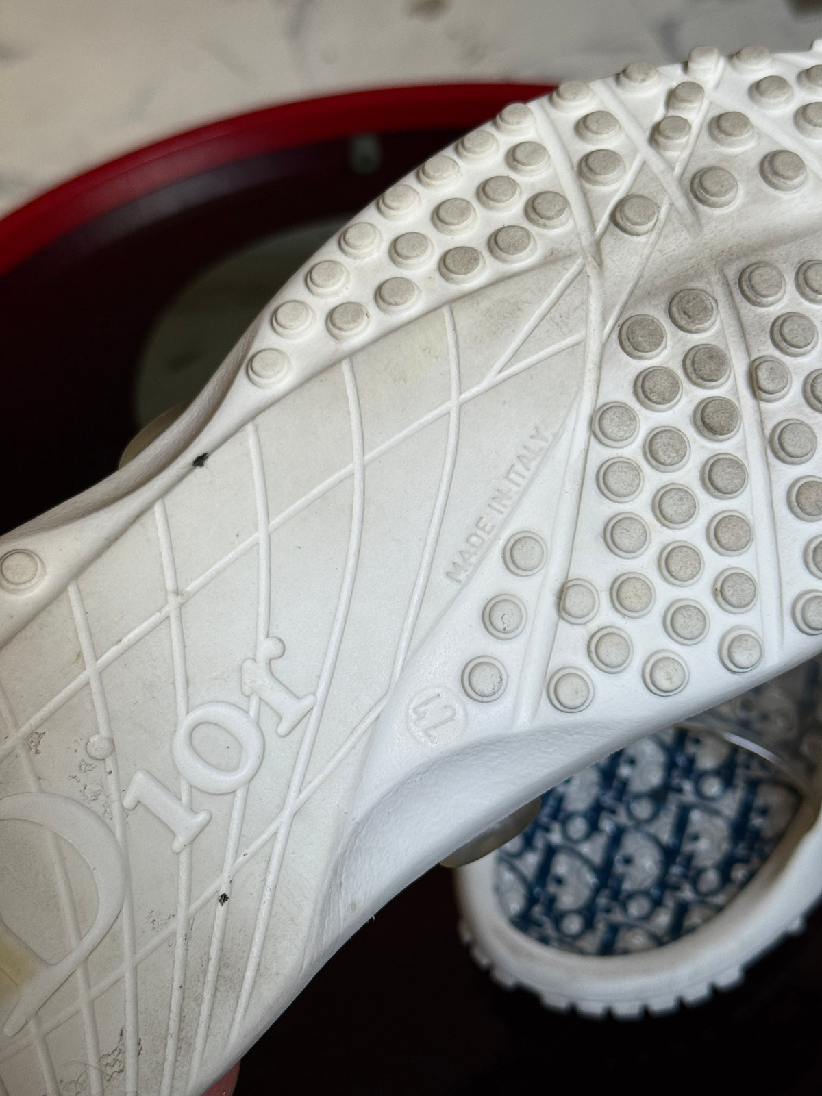 Vintage Christian Dior Trotter Monogram Rubber White Sandals - EU 42