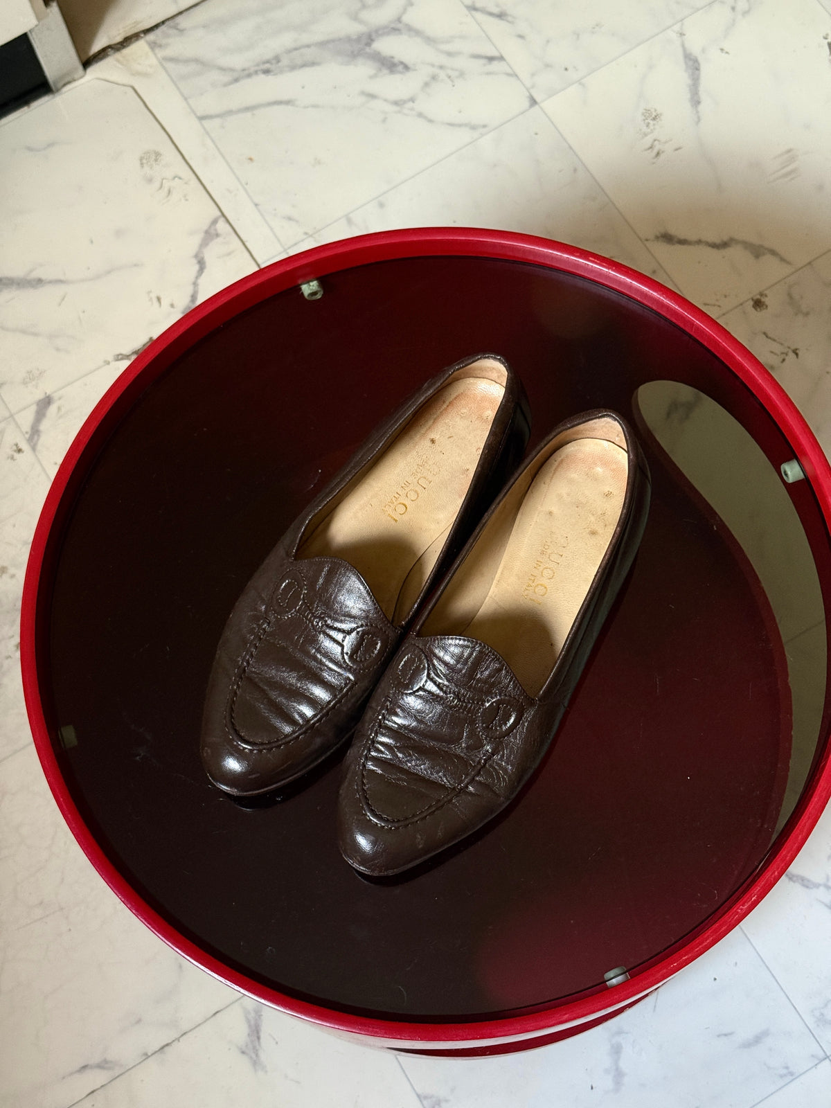 Vintage Brown Gucci Horsebit Leather Loafers - EU 40