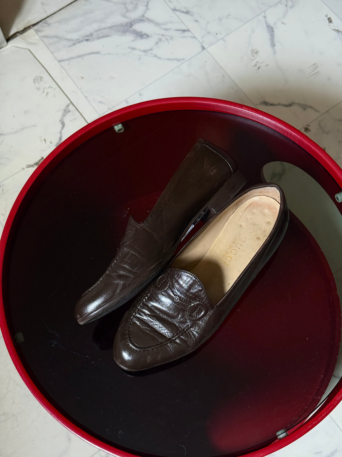 Vintage Brown Gucci Horsebit Leather Loafers - EU 40