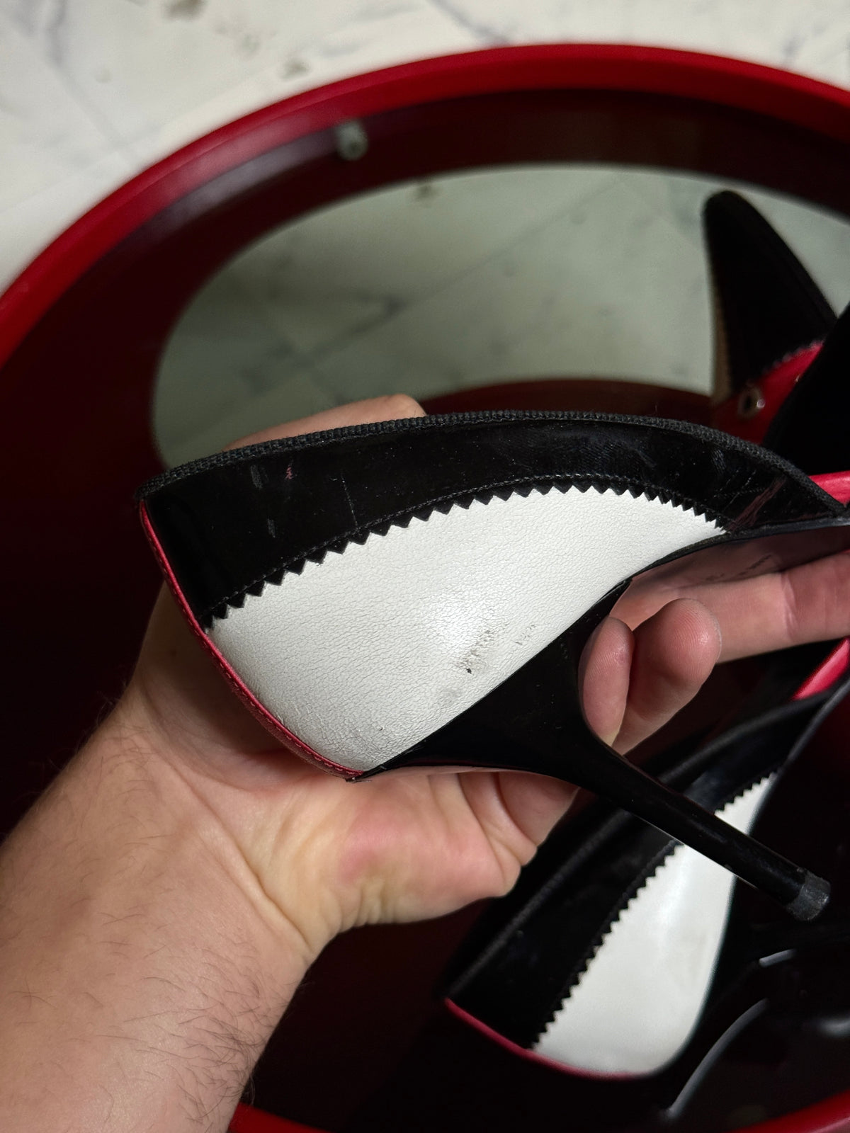 Vintage Versus Versace Red Leather Eyelet High Heel Pumps - EU 39
