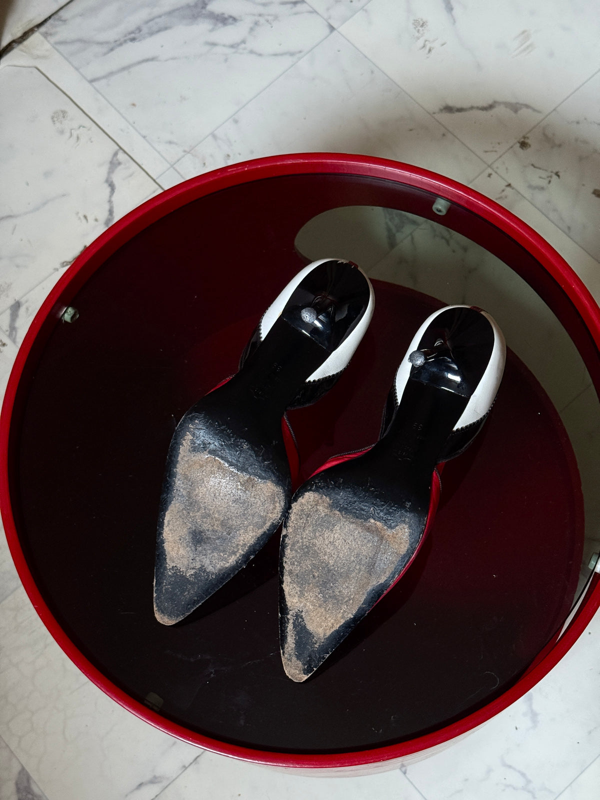 Vintage Versus Versace Red Leather Eyelet High Heel Pumps - EU 39