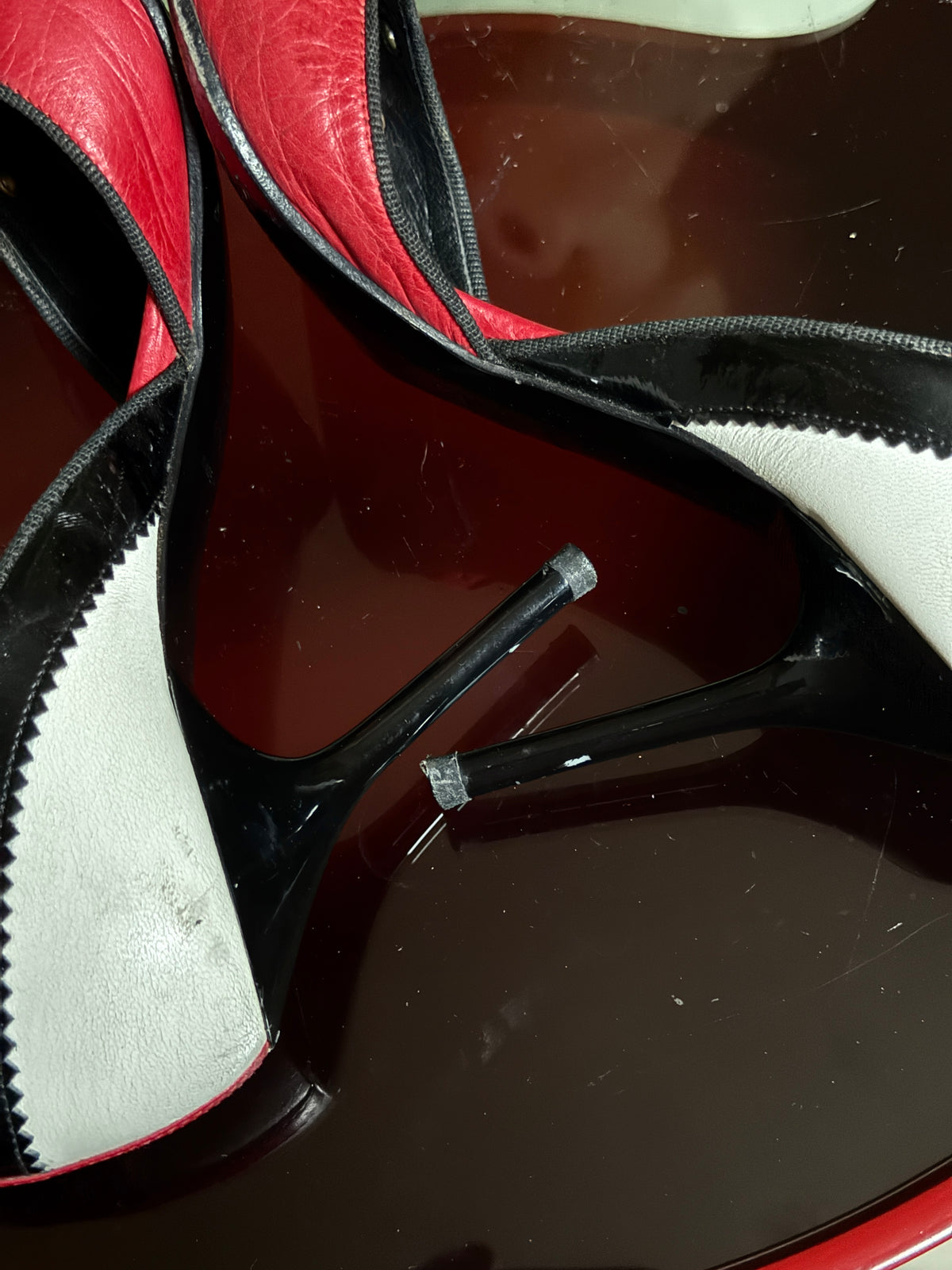 Vintage Versus Versace Red Leather Eyelet High Heel Pumps - EU 39