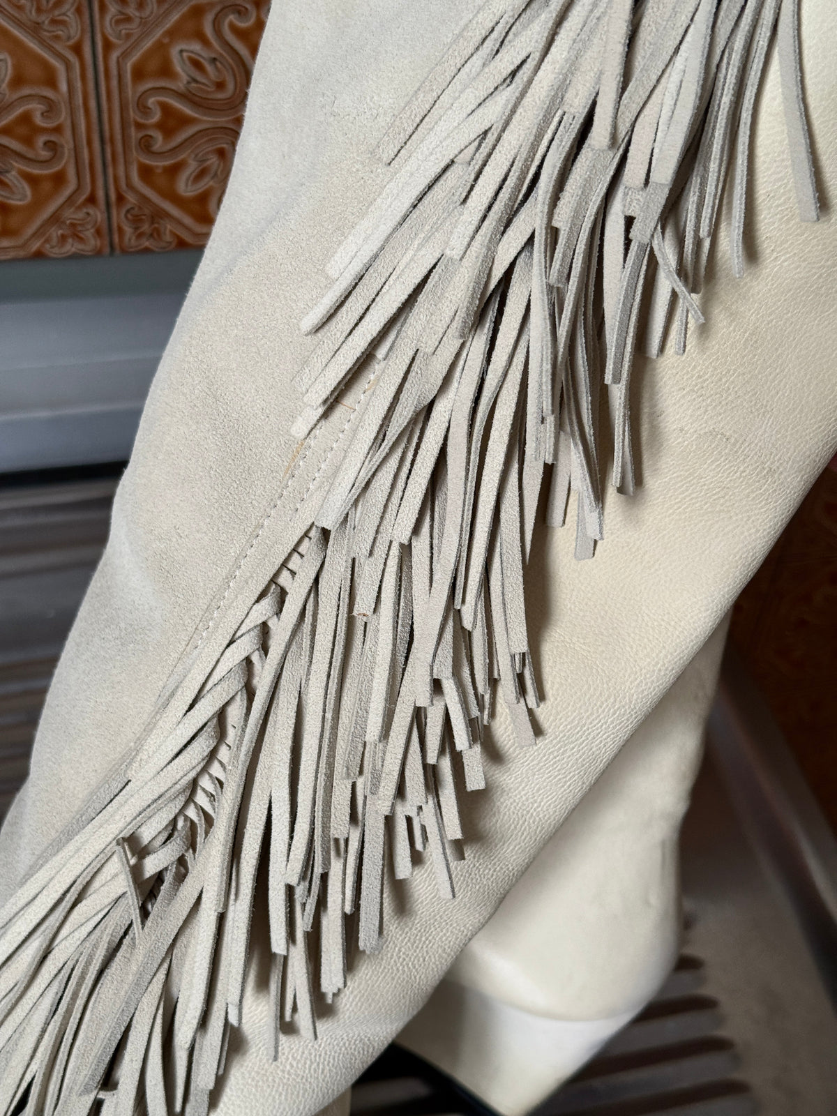 FW2011 Isabelle Marant Manly Two Tone Lokyo Fringe Leather Boots White - EU 39