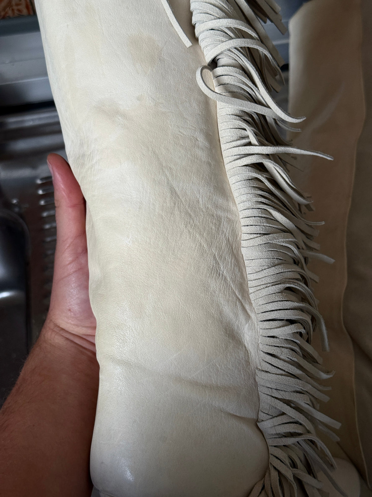 FW2011 Isabelle Marant Manly Two Tone Lokyo Fringe Leather Boots White - EU 39