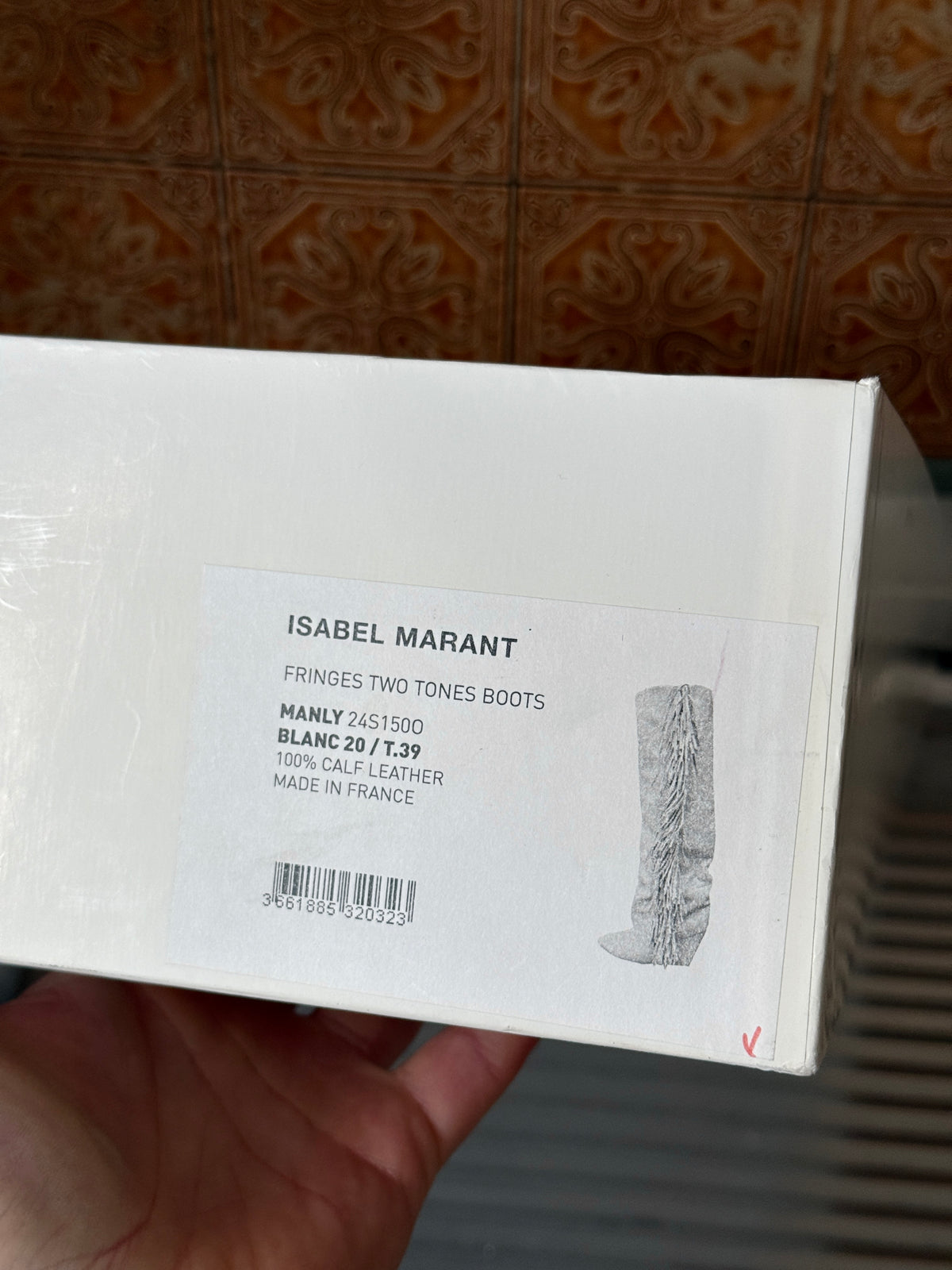 FW2011 Isabelle Marant Manly Two Tone Lokyo Fringe Leather Boots White - EU 39