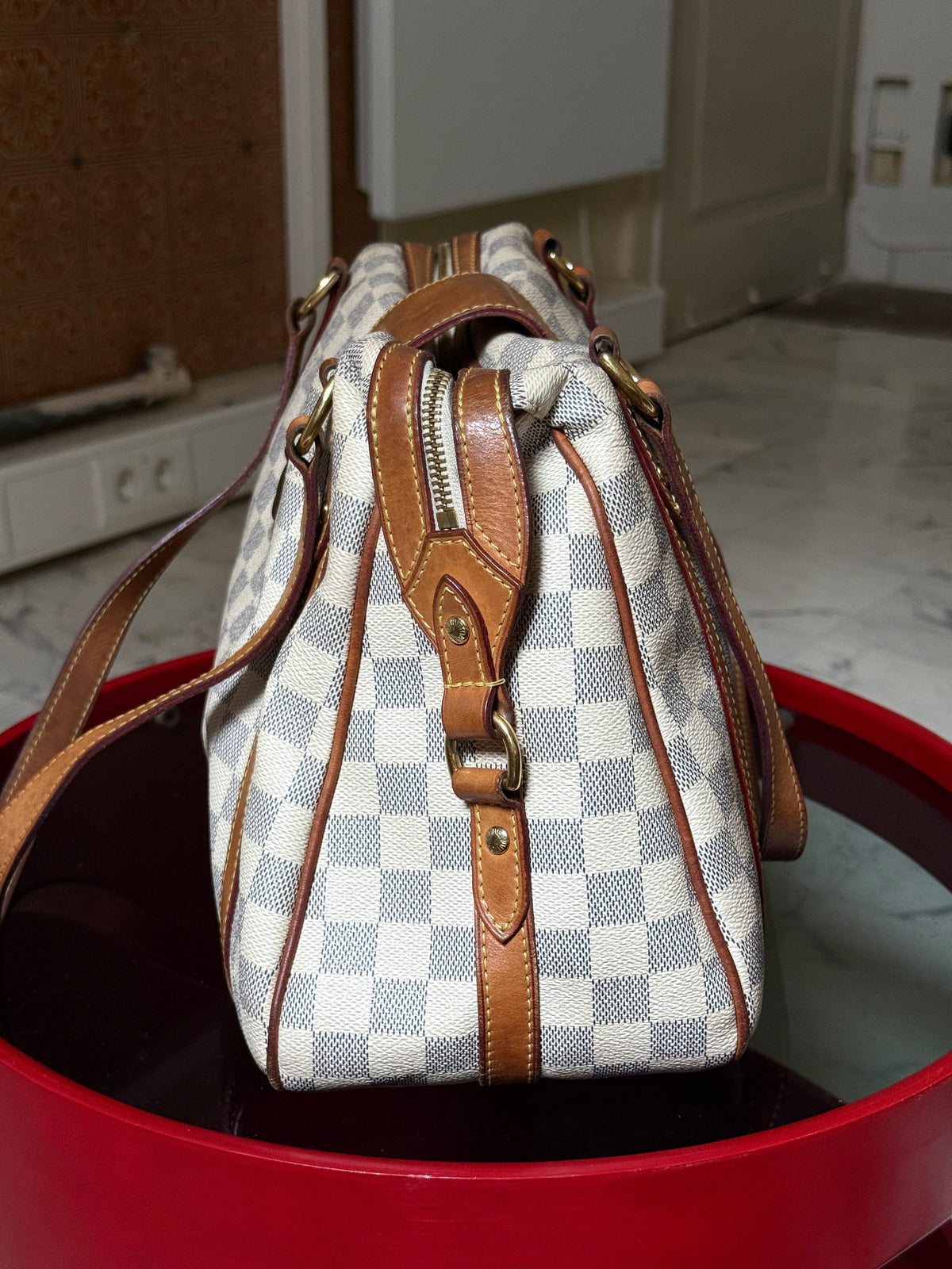 Vintage 2010 Louis Vuitton Damier Azur Stresa PM Shoulder Bag (FL2120)