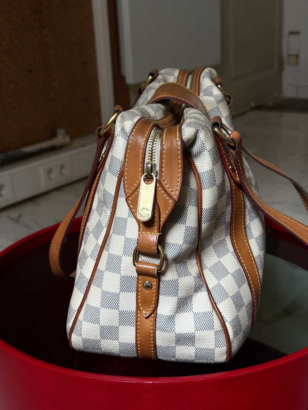 Vintage 2010 Louis Vuitton Damier Azur Stresa PM Shoulder Bag (FL2120)