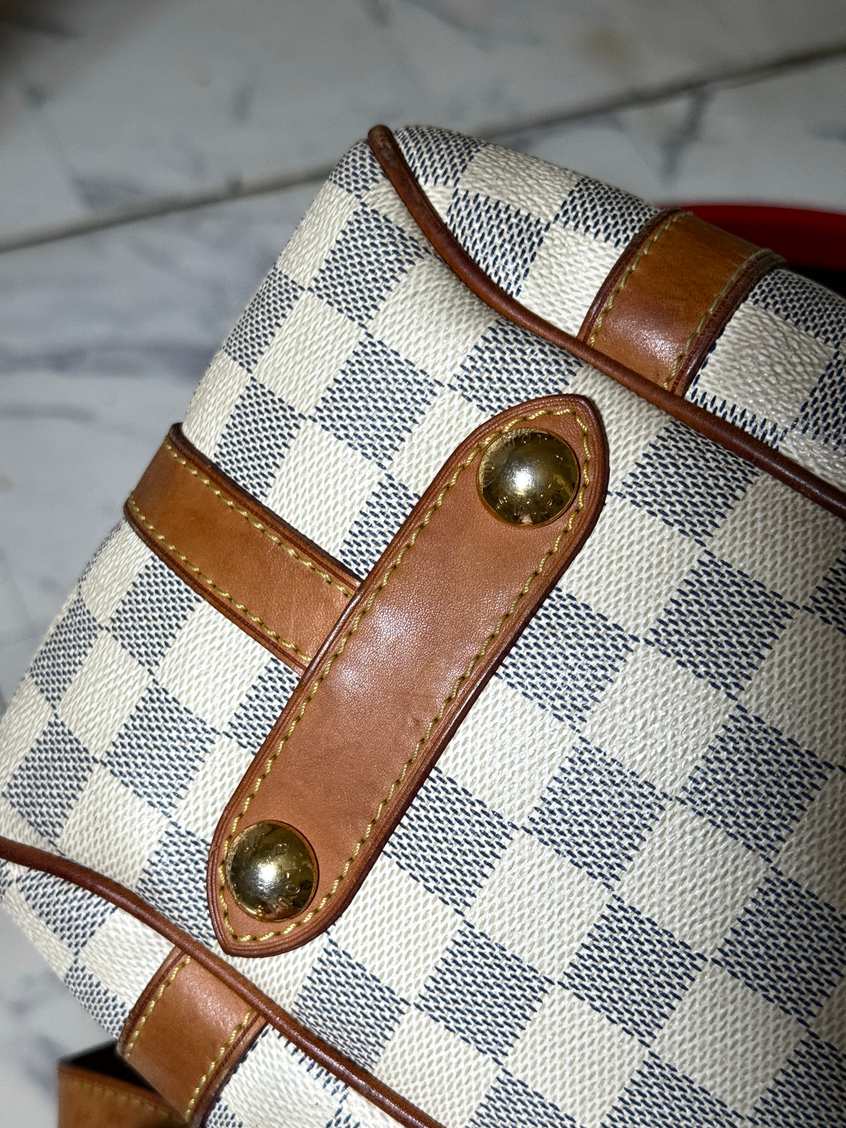 Vintage 2010 Louis Vuitton Damier Azur Stresa PM Shoulder Bag (FL2120)