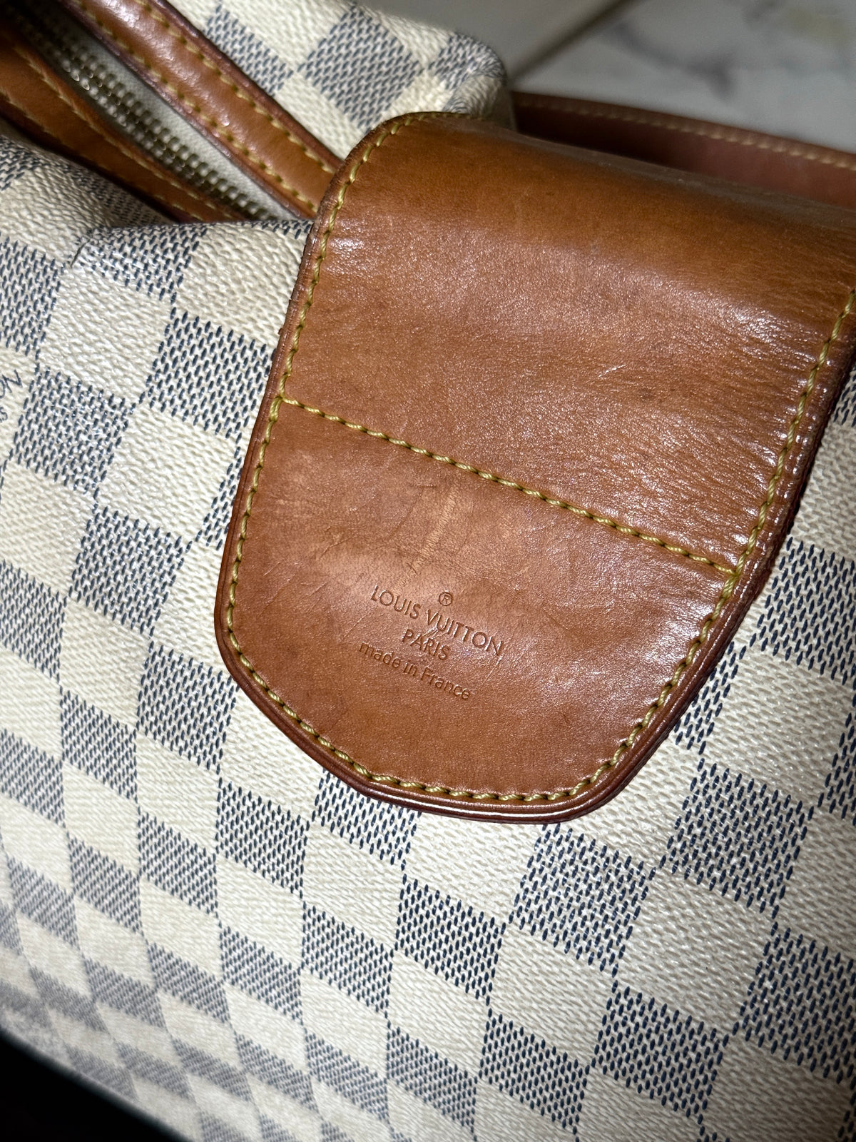 Vintage 2010 Louis Vuitton Damier Azur Stresa PM Shoulder Bag (FL2120)