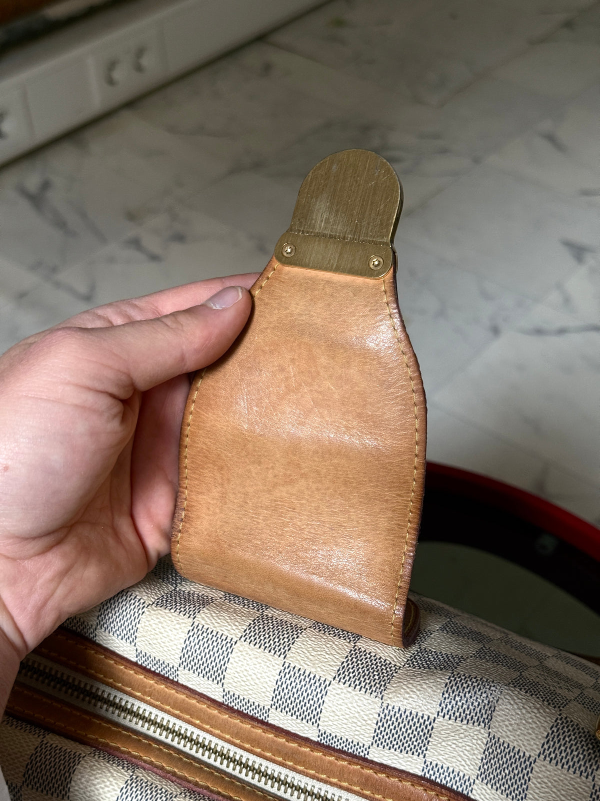 Vintage 2010 Louis Vuitton Damier Azur Stresa PM Shoulder Bag (FL2120)