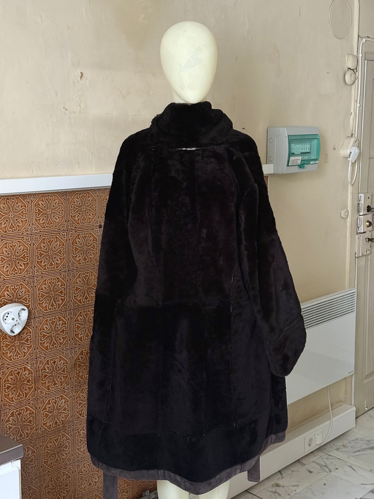 Vintage 2000s “Werner Christ” Suede Shearling Belted Coat - L