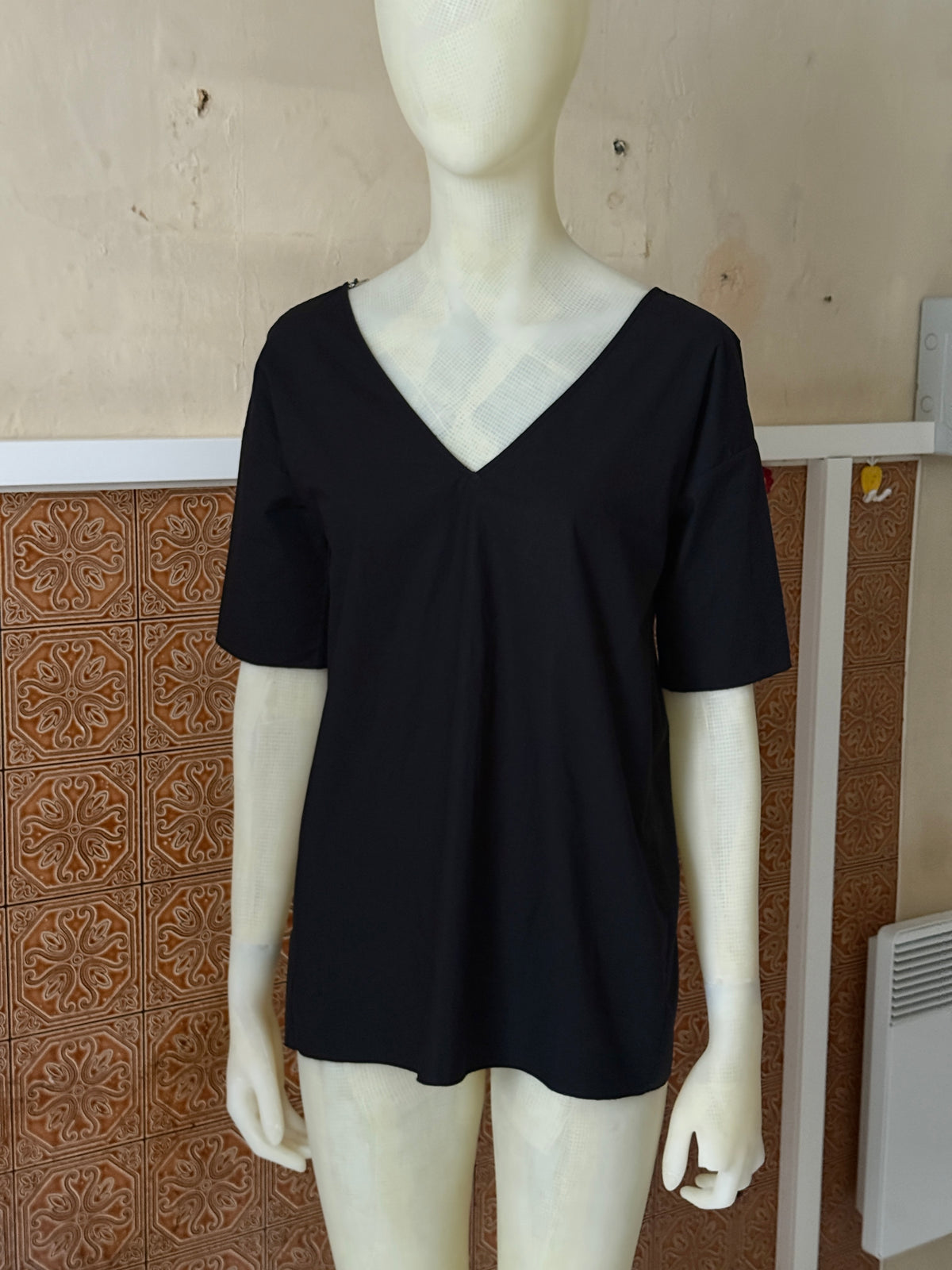 Marni Black V-Neck Open-Back Tie Top - S