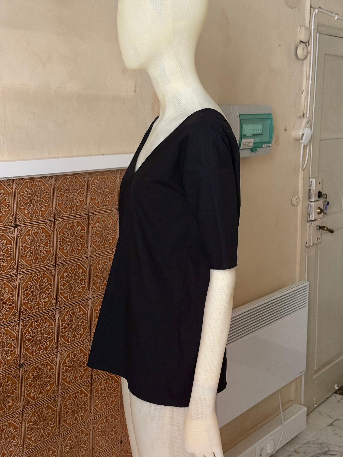 Marni Black V-Neck Open-Back Tie Top - S