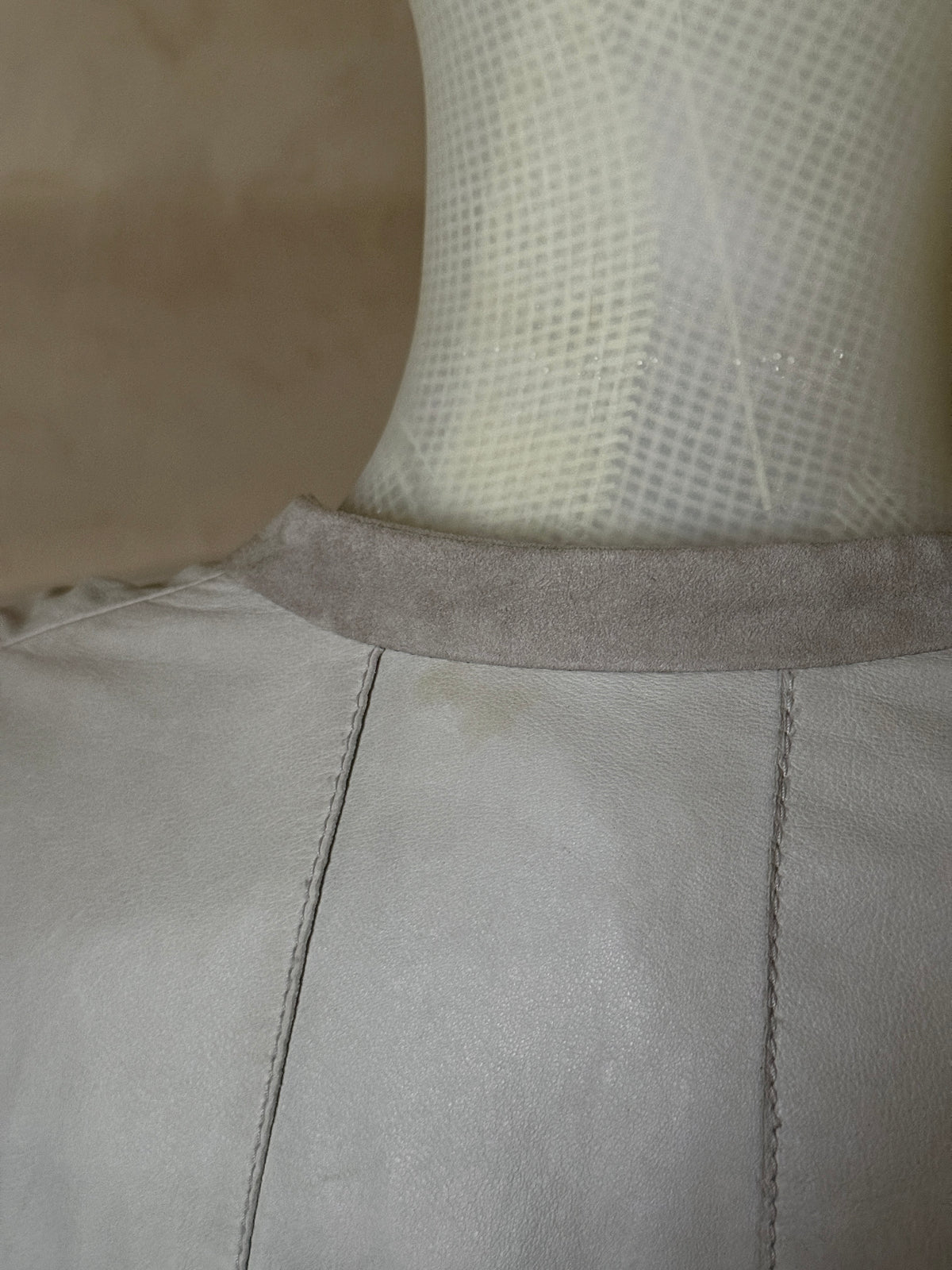 2000s Helmut Lang Cream Leather Tailored Blazer Jacket - S