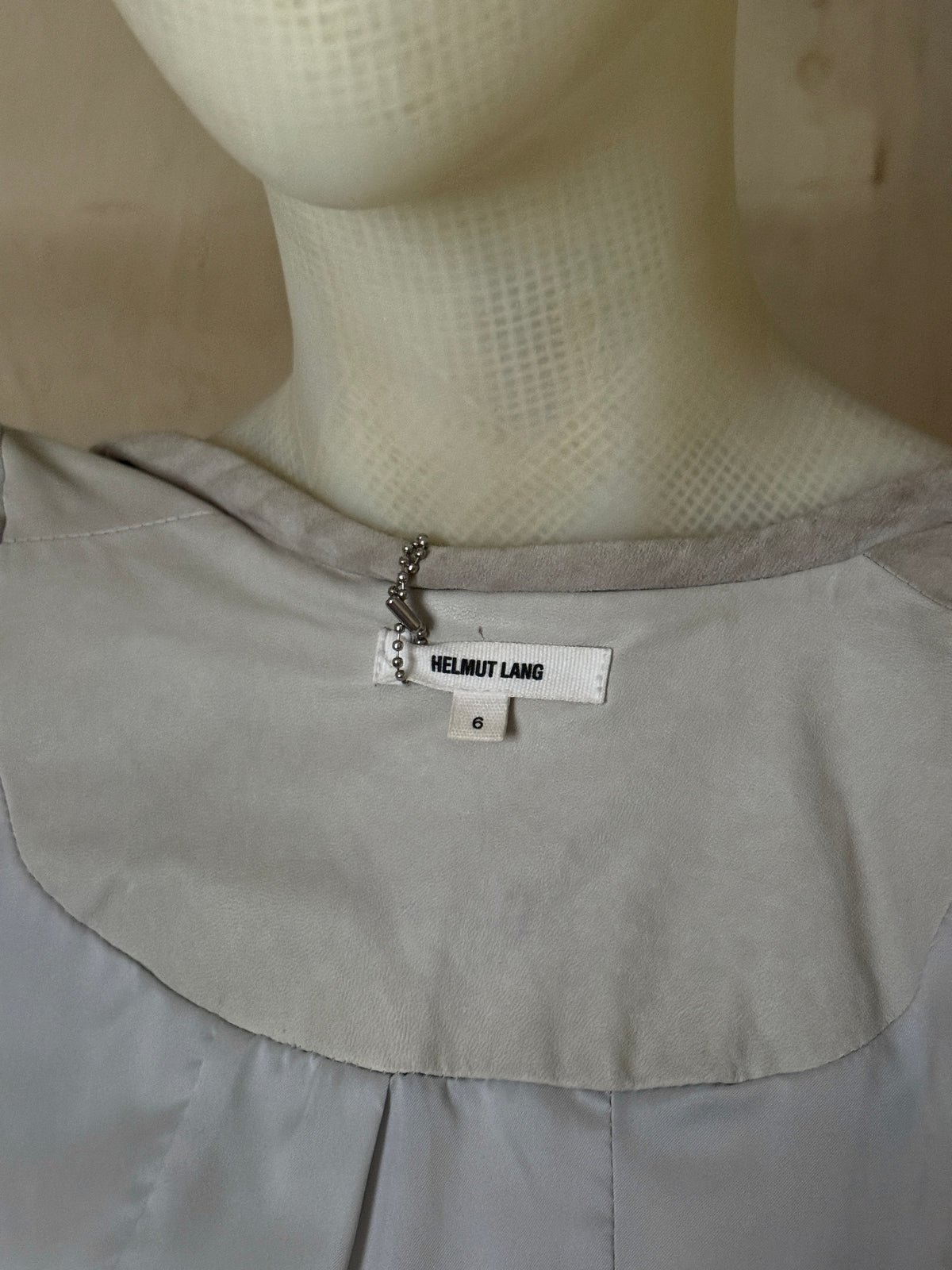 2000s Helmut Lang Cream Leather Tailored Blazer Jacket - S